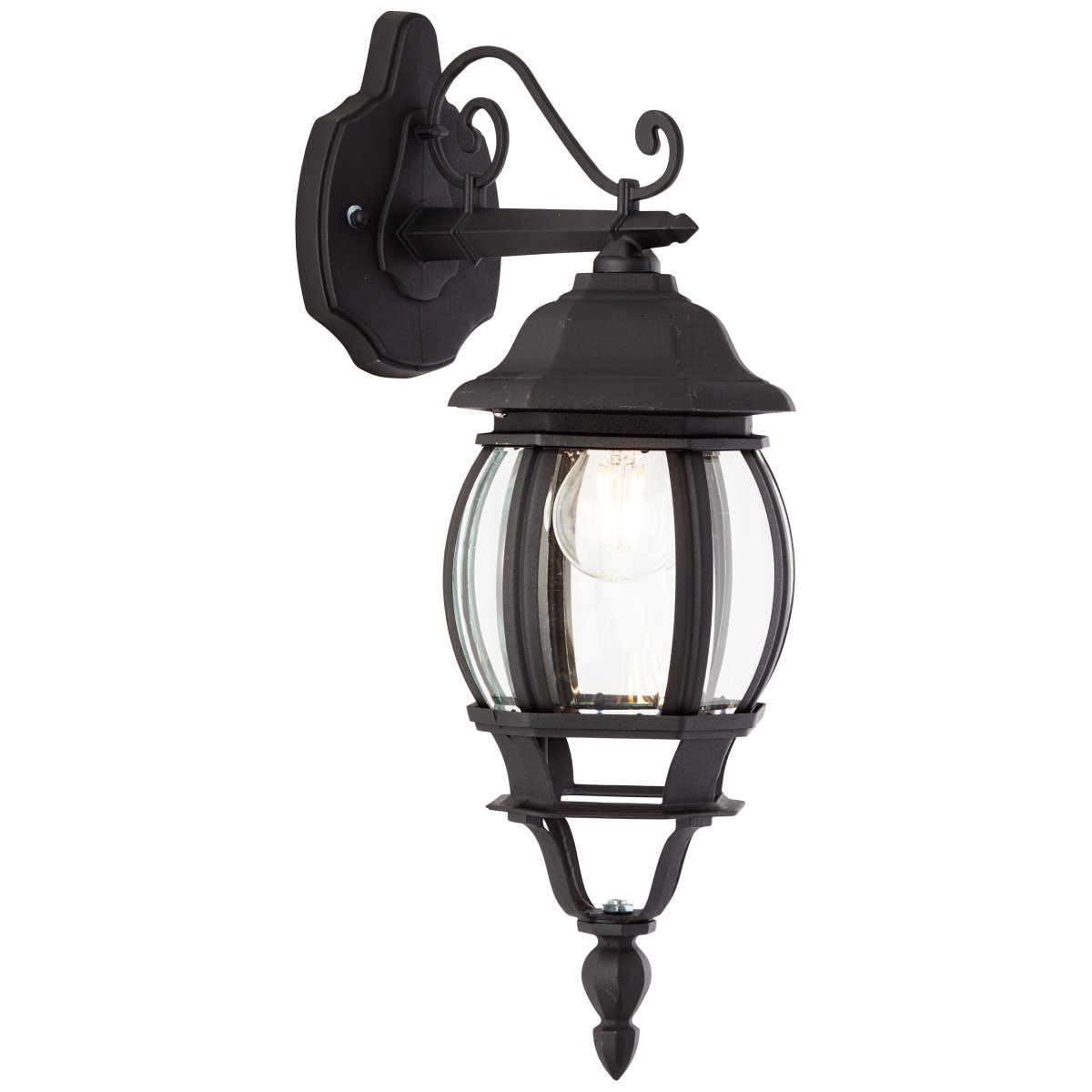 Istria Sort udendørslampe Fra Brilliant - Den klassiske udendørs væglampe Istria giver både dekorativt lys og øget sikkerhed ved indgangen eller langs facaden.