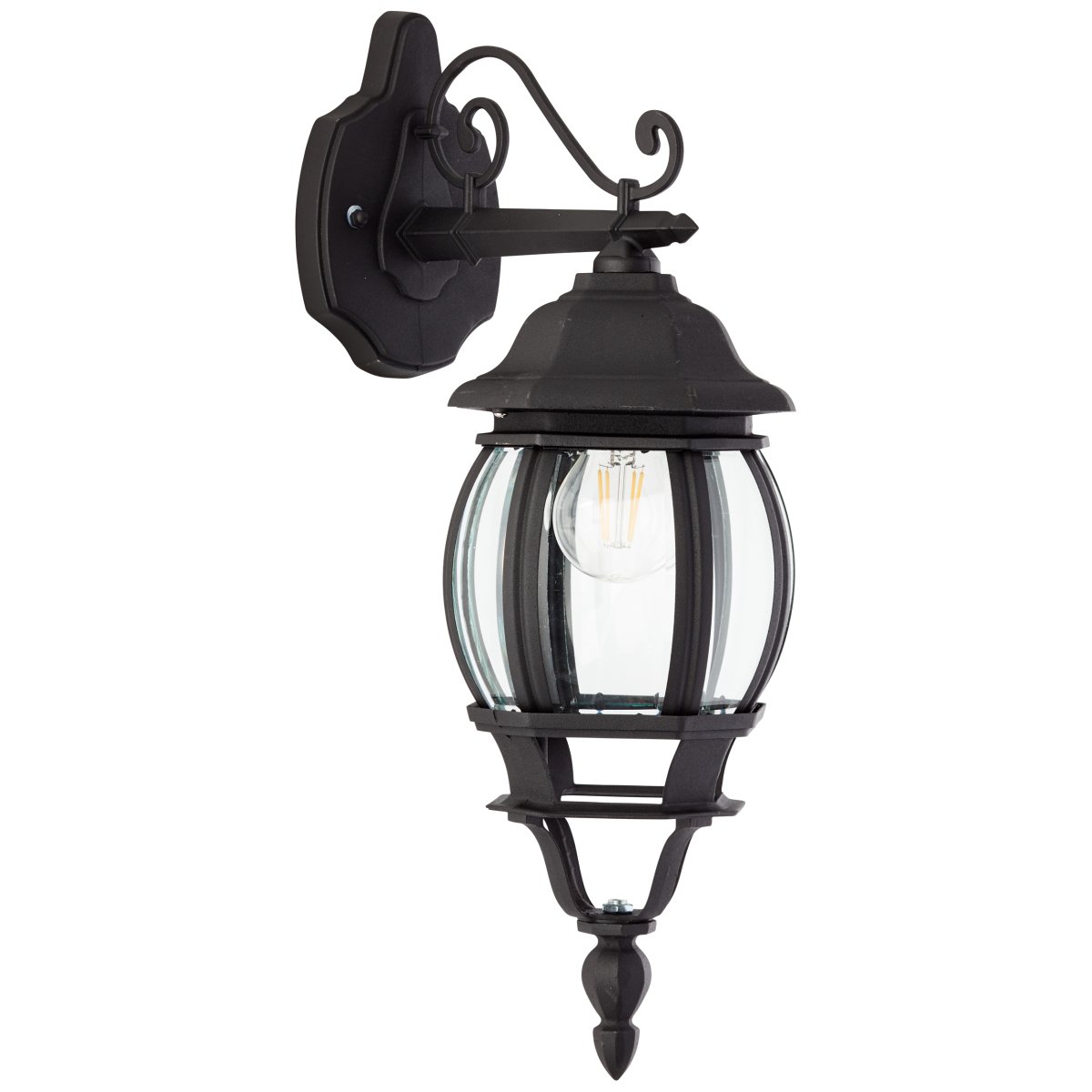 Istria Sort udendørslampe Fra Brilliant - Den klassiske udendørs væglampe Istria giver både dekorativt lys og øget sikkerhed ved indgangen eller langs facaden.