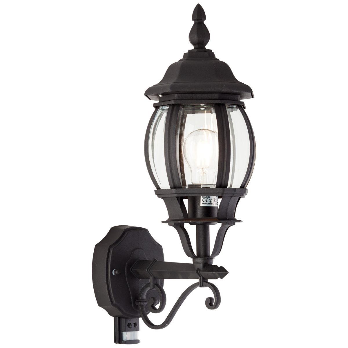 Istria Sort udendørslampe Fra Brilliant - Istria udend&oslash;rs v&aelig;glampe i klassisk design, lavet af aluminium og beskyttet mod rust og regn (IP23).
