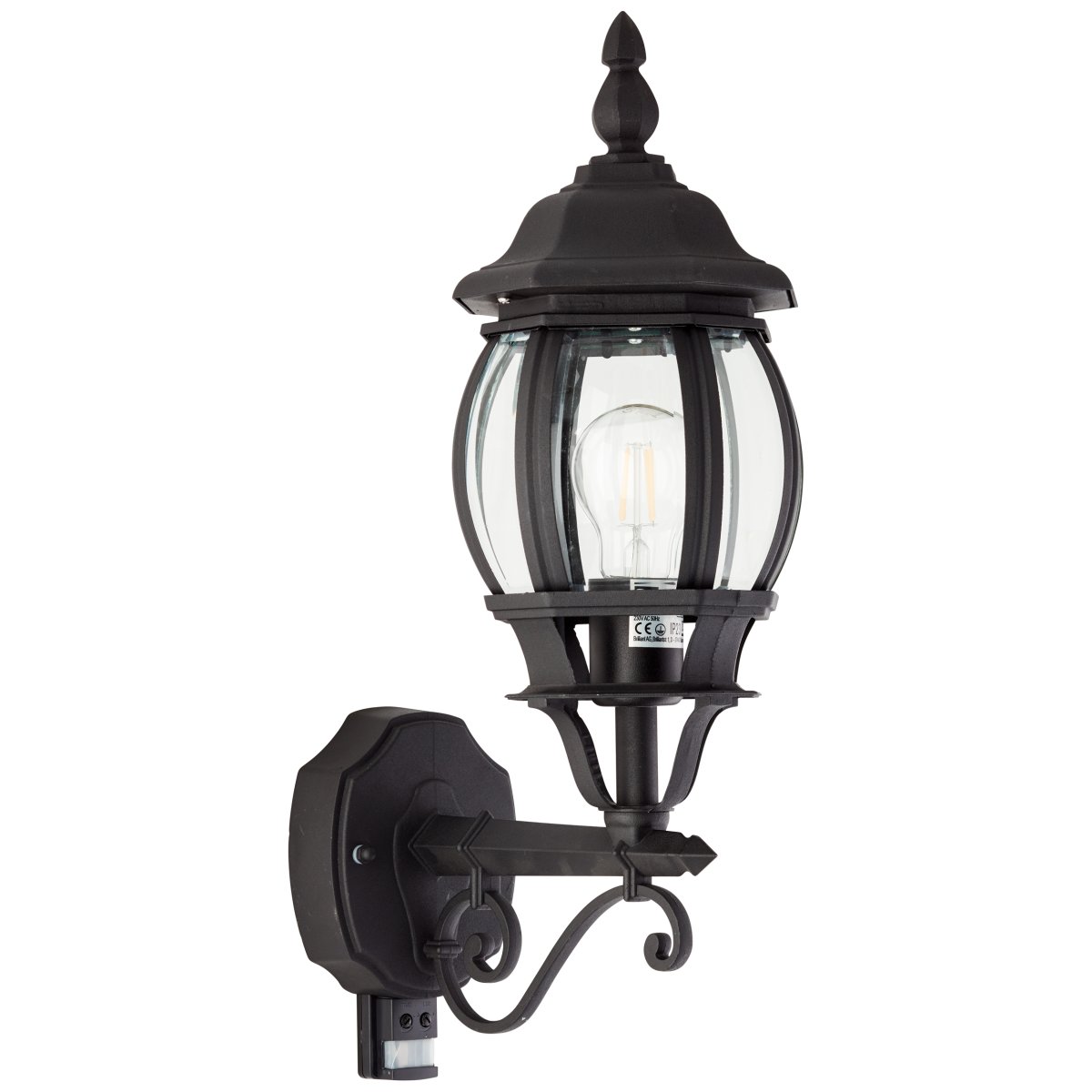Istria Sort udendørslampe Fra Brilliant - Istria udend&oslash;rs v&aelig;glampe i klassisk design, lavet af aluminium og beskyttet mod rust og regn (IP23).