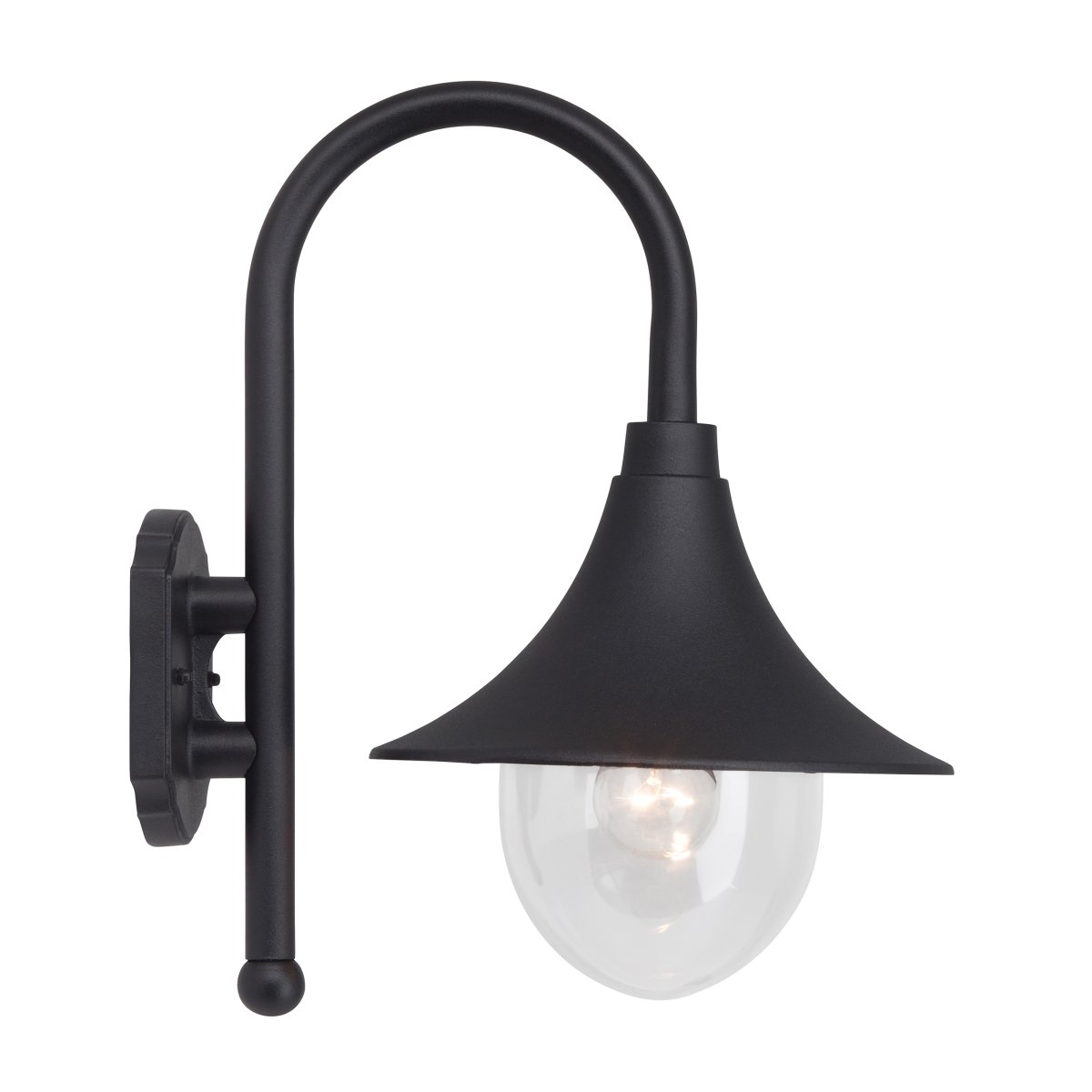Berna Sort udendørslampe Fra Brilliant - God belysning ved hovedd&oslash;ren er s&aelig;rlig vigtig i den m&oslash;rke &aring;rstid, is&aelig;r; at du ikke skal famle i m&oslash;rket for at tage hjem.