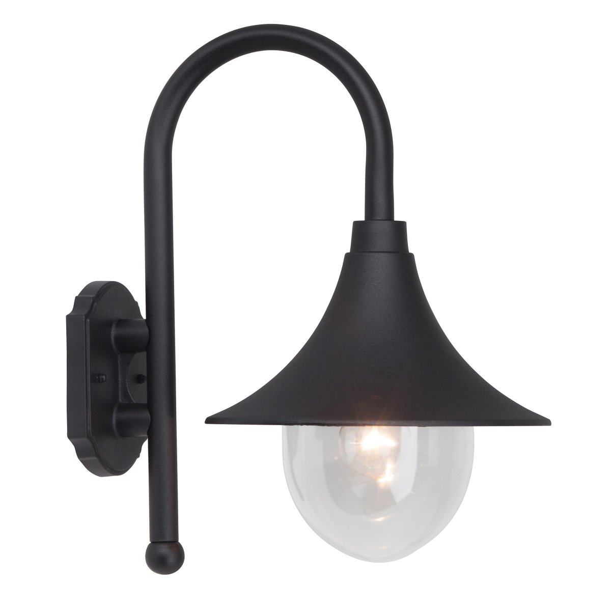 Berna Sort udendørslampe Fra Brilliant - God belysning ved hovedd&oslash;ren er s&aelig;rlig vigtig i den m&oslash;rke &aring;rstid, is&aelig;r; at du ikke skal famle i m&oslash;rket for at tage hjem.