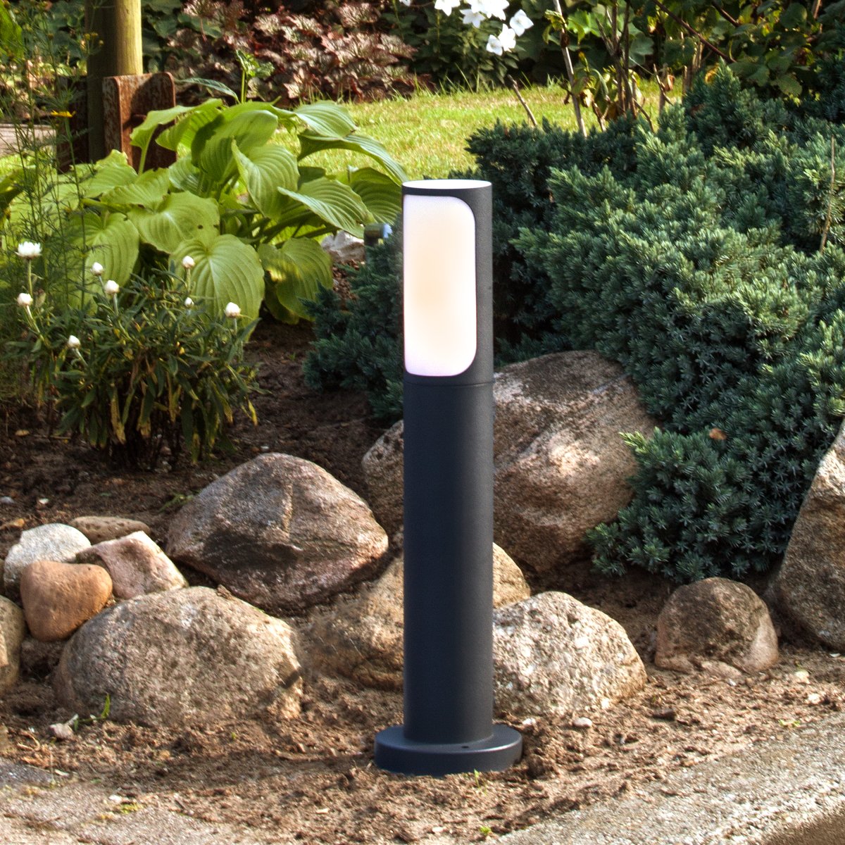 Gap 50cm antracit pullerter Fra Brilliant - Gap pullerter er ideelle til belysning af indk&oslash;rsler og terrasser.