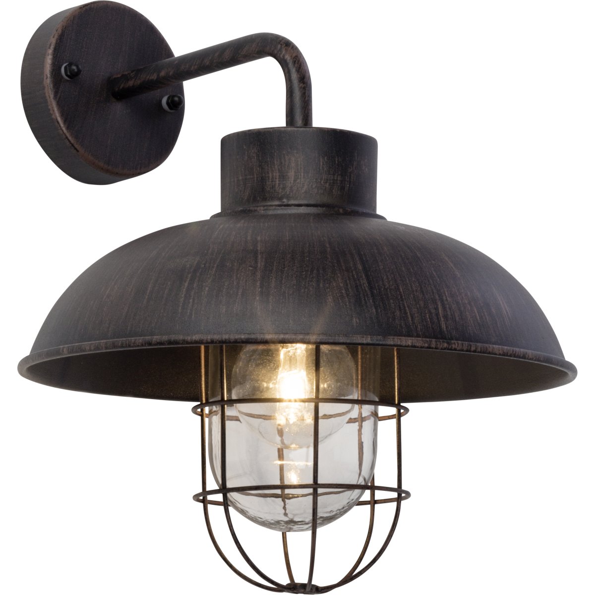 Portland Rust udendørslampe Fra Brilliant - Lampen har en IP44-klassificering og er beskyttet mod vandstænk, hvilket gør den ideel til udendørs brug.