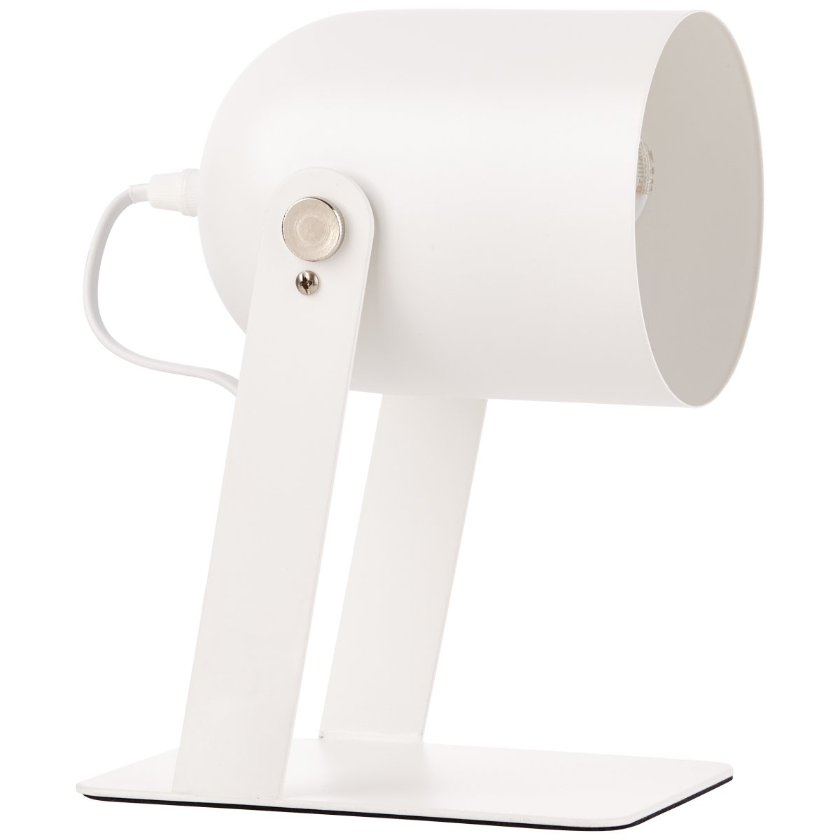 Yan 24cm Hvid bordlampe Fra Brilliant - Den er udstyret med en praktisk afbryder på ledningen, og kablet er omkring 1,5 meter langt.