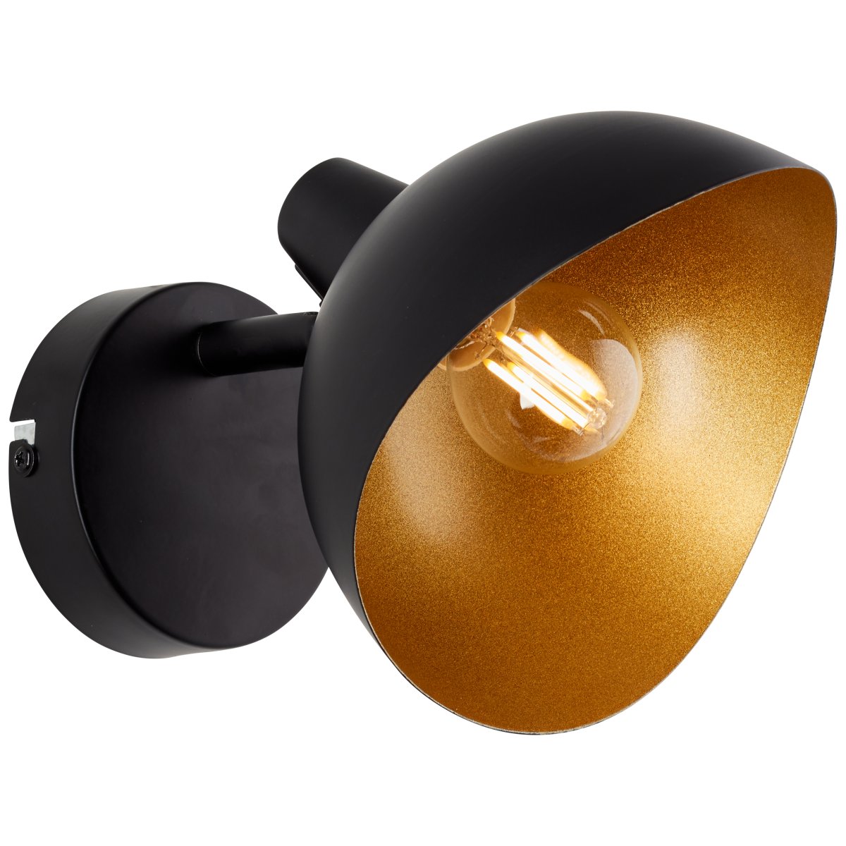 Layton Ø15 Mat sort væglampe Fra Brilliant - Denne spotlight er perfekt til fleksible belysningsløsninger, hvor lysets retning nemt kan justeres med det drejelige hoved.