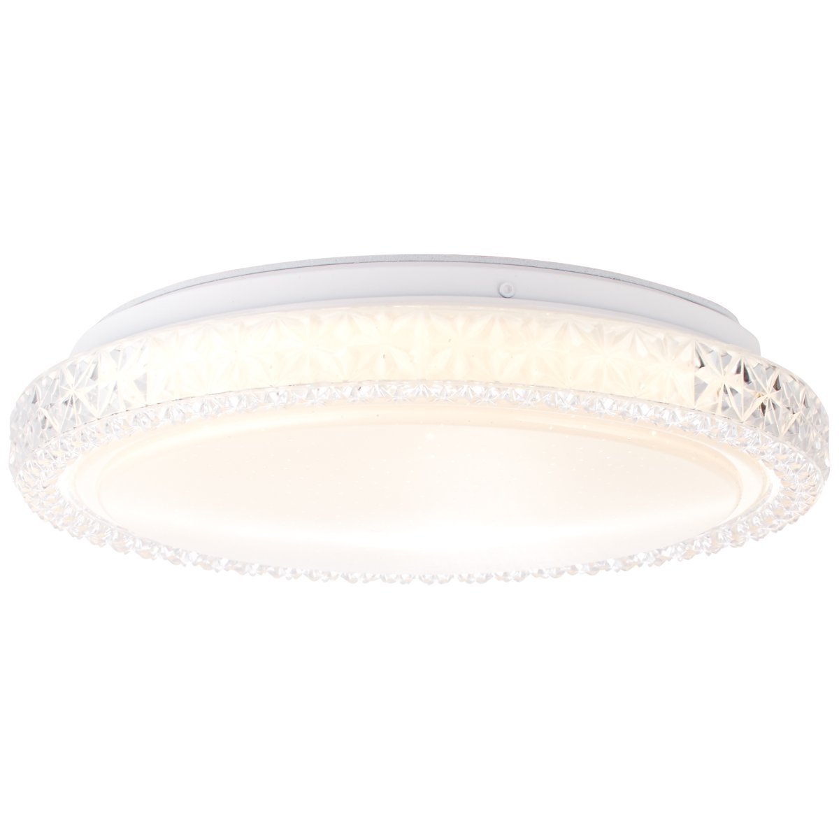 Badria Ø30 Hvid plafond Fra Brilliant - Den kan monteres både som væg- og loftlampe og passer perfekt som hovedbelysning.