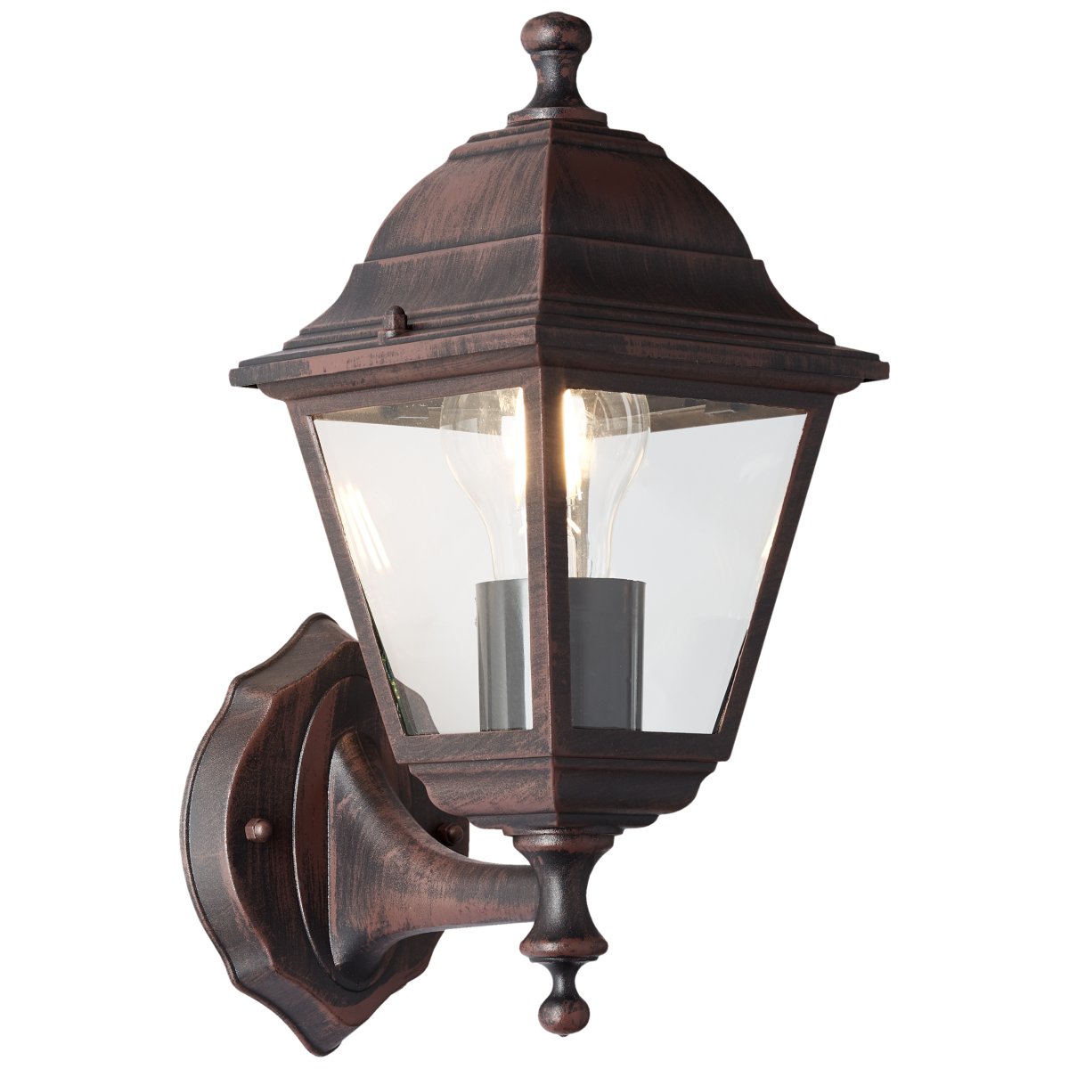 Nissie Rust udendørslampe Fra Brilliant - Den har et rustfarvet design og er perfekt til at belyse indgange og vægge.