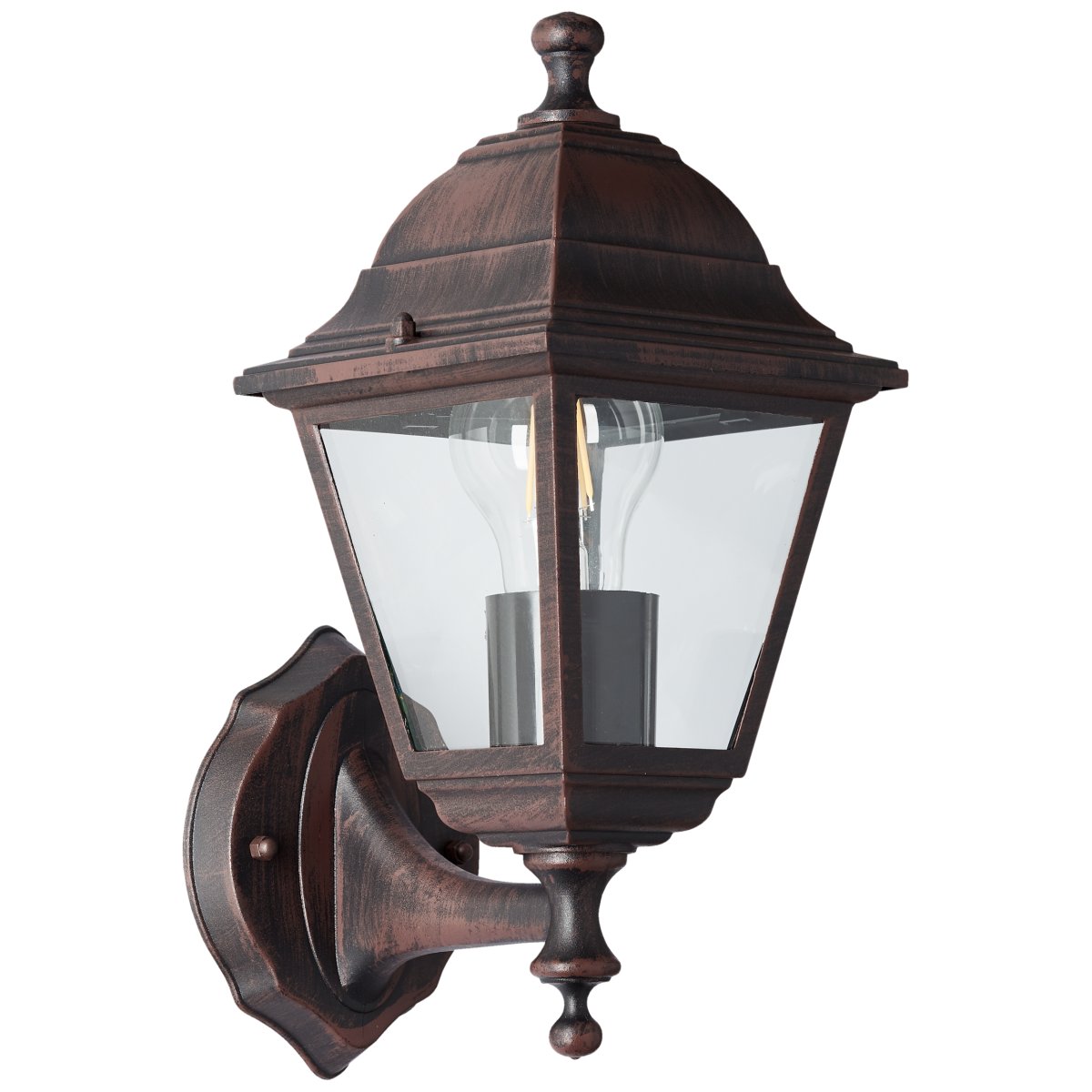Nissie Rust udendørslampe Fra Brilliant - Den har et rustfarvet design og er perfekt til at belyse indgange og vægge.