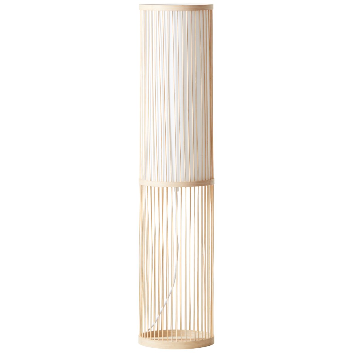 Nori Natur gulvlampe Fra Brilliant - Fremstillet af miljøvenlig bambus og elegant tekstil, skaber det en indbydende og harmonisk atmosfære.