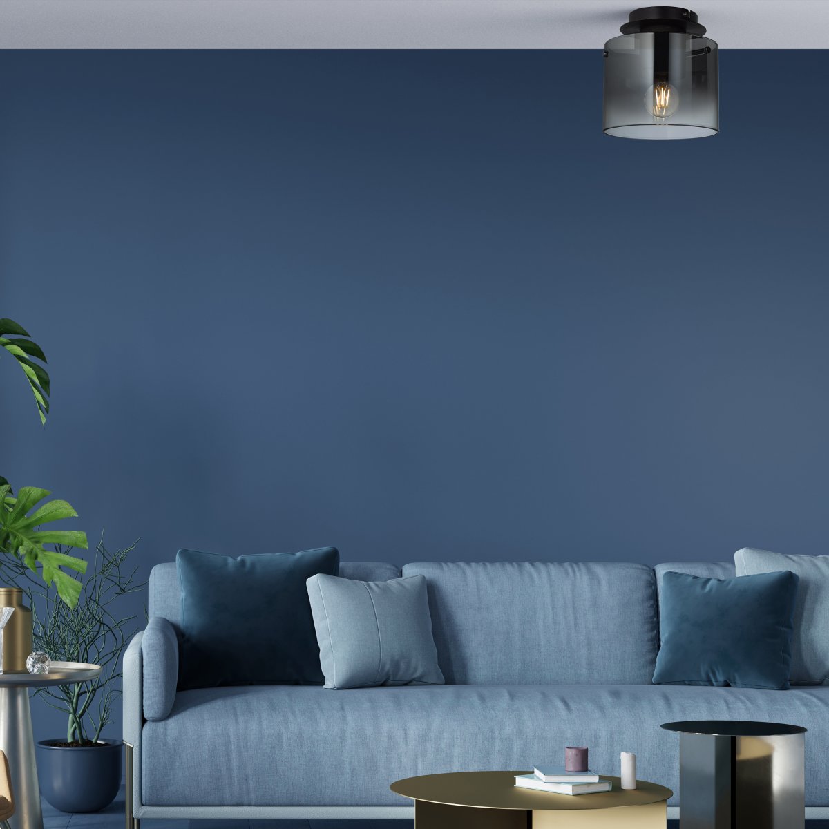 Beth Ø20 Røgfarvet plafond Fra Brilliant - Glasskærmen gør det muligt for lyskilden at blive en del af designet og skaber en varm og indbydende belysning.