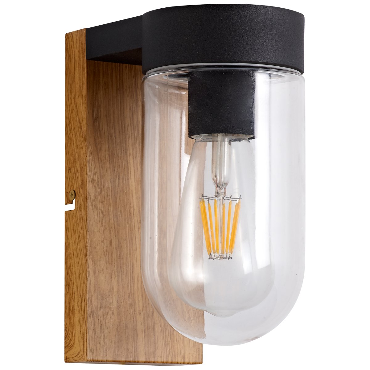 Cabar Mørkt træ udendørslampe Fra Brilliant - Cabar er en udendørs væglampe, der giver perfekt belysning ved indgangs- eller terrassedøren, hvilket øger sikkerheden i mørke.