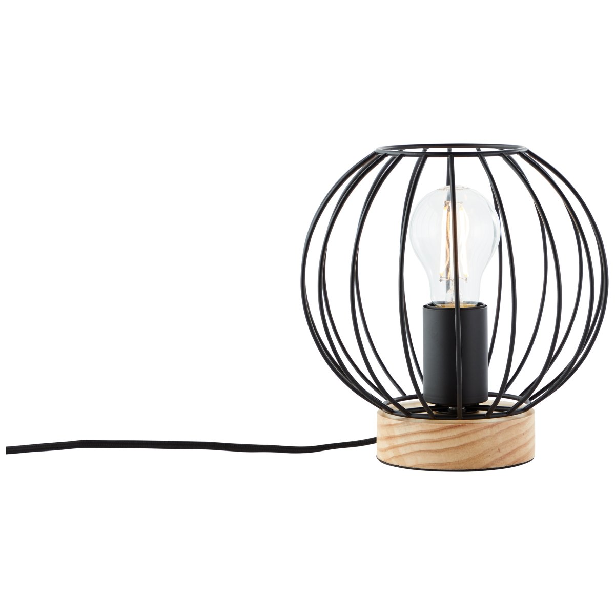 Sorana 20cm Sort bordlampe Fra Brilliant - Denne lampe kombinerer nostalgiske og moderne elementer for at skabe en moderne interi&oslash;rstil kaldet "Neo Retro", en trend, der kombinerer retro og moderne designelementer.