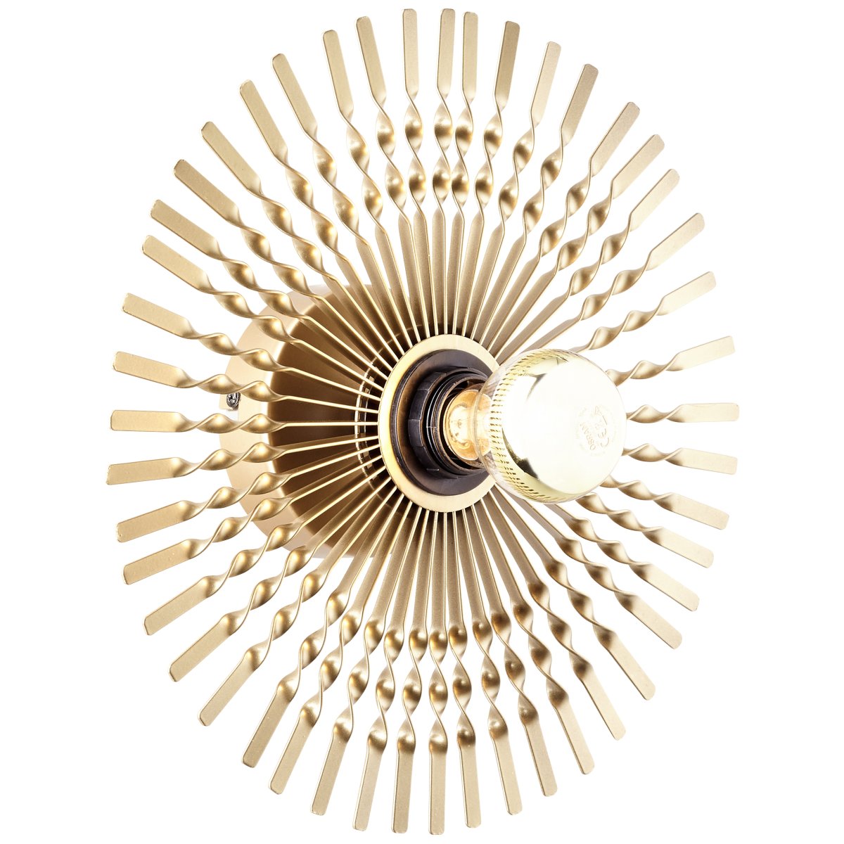 Mendoza Ø33 Guld væglampe Fra Brilliant - Lampen er monteret på væggen og med en udvendig vægdæmper kan lysstyrken justeres for at skabe en hyggelig følelse.