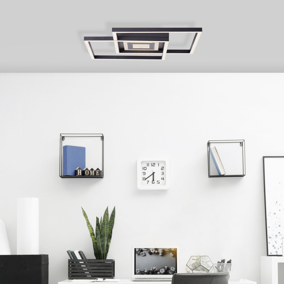 Metis 40cm Sort plafond Fra Brilliant - Den moderne loftslampe Metis er den perfekte løsning til at forsyne et rum med central og effektiv belysning.