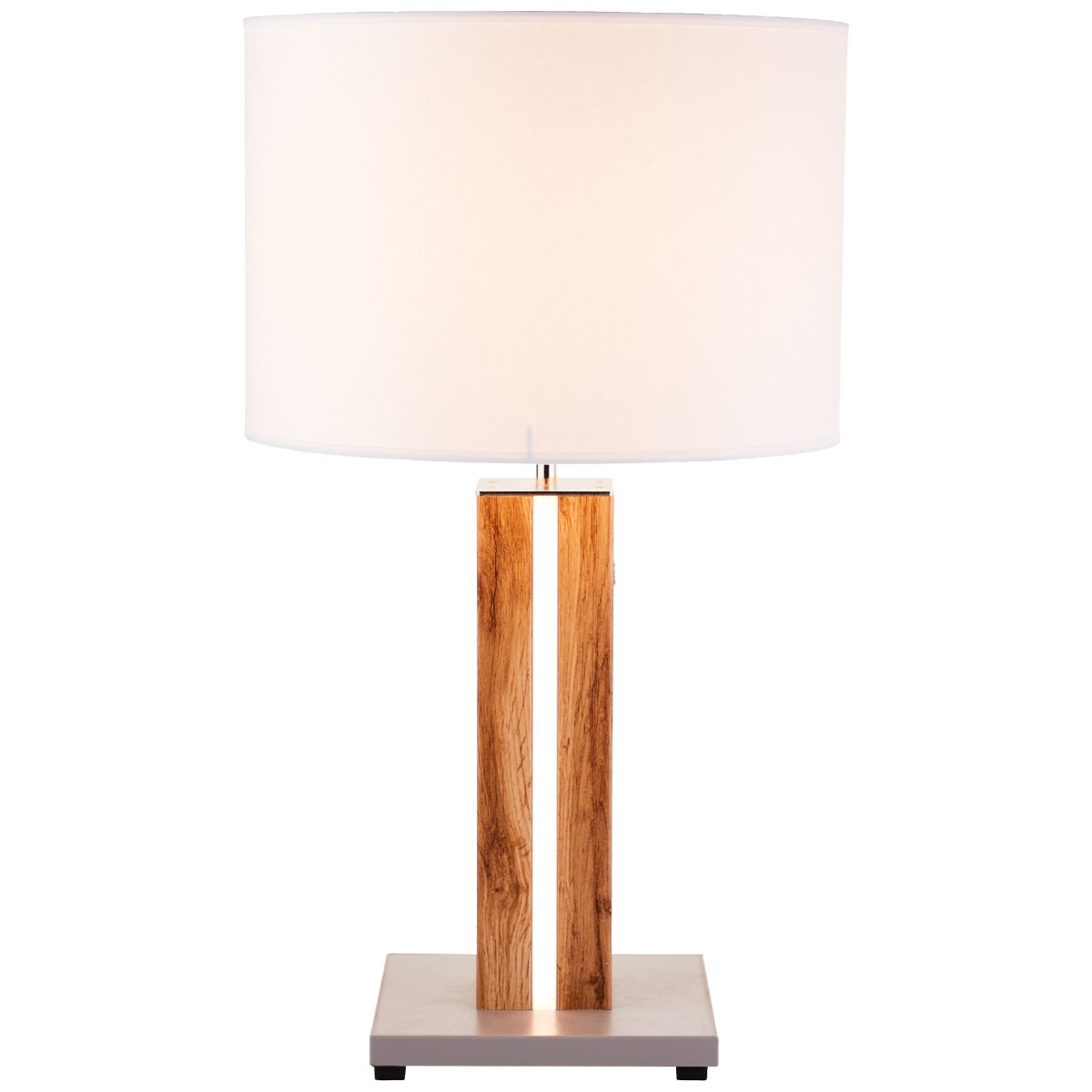 Magnus 55cm Lyst træ bordlampe Fra Brilliant - Lampesk&aelig;rmen er kompatibel med E27 lyskilder, som ikke er inkluderet i leveringen.