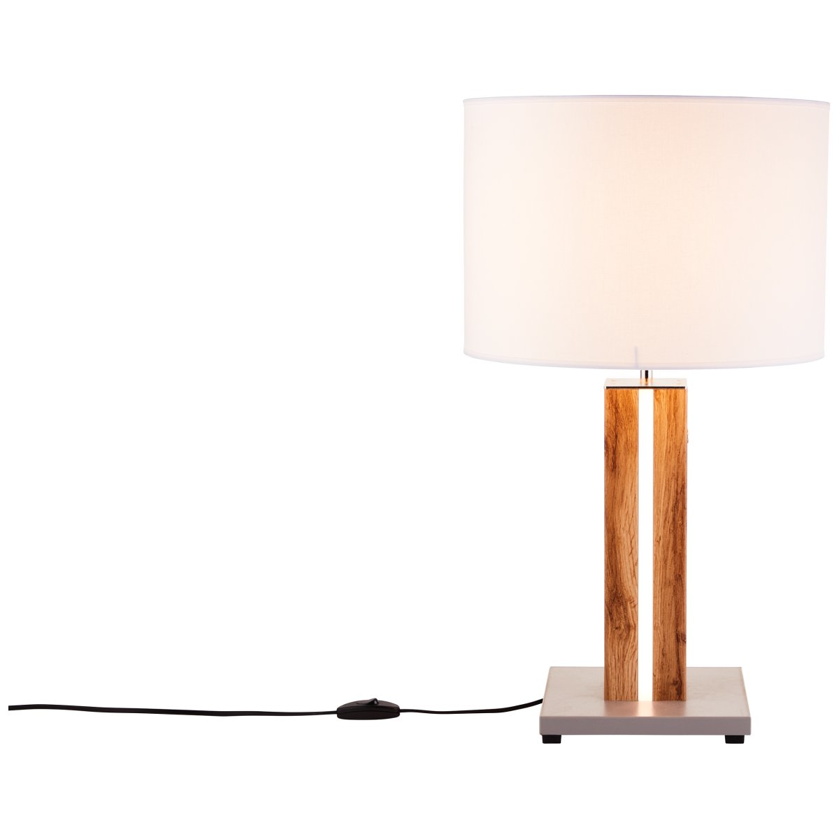 Magnus 55cm Lyst træ bordlampe Fra Brilliant - Lampesk&aelig;rmen er kompatibel med E27 lyskilder, som ikke er inkluderet i leveringen.