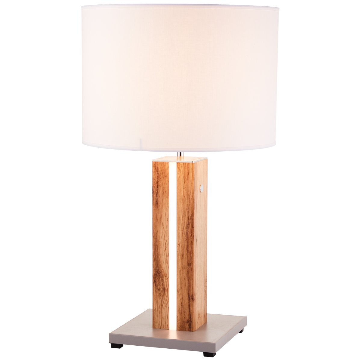 Magnus 55cm Lyst træ bordlampe Fra Brilliant - Lampesk&aelig;rmen er kompatibel med E27 lyskilder, som ikke er inkluderet i leveringen.