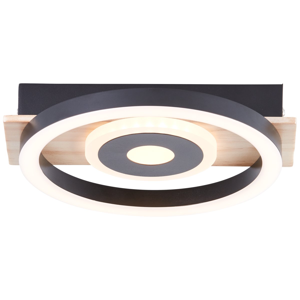 Maureen 22cm Sort plafond Fra Brilliant - Loftlampen kombinerer et naturligt tr&aelig;look med et moderne design og passer perfekt ind i gangen, stuen eller sovev&aelig;relset.