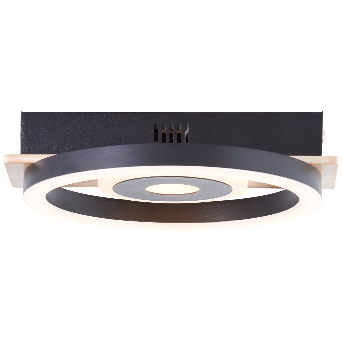 Maureen 22cm Sort plafond Fra Brilliant - Loftlampen kombinerer et naturligt tr&aelig;look med et moderne design og passer perfekt ind i gangen, stuen eller sovev&aelig;relset.