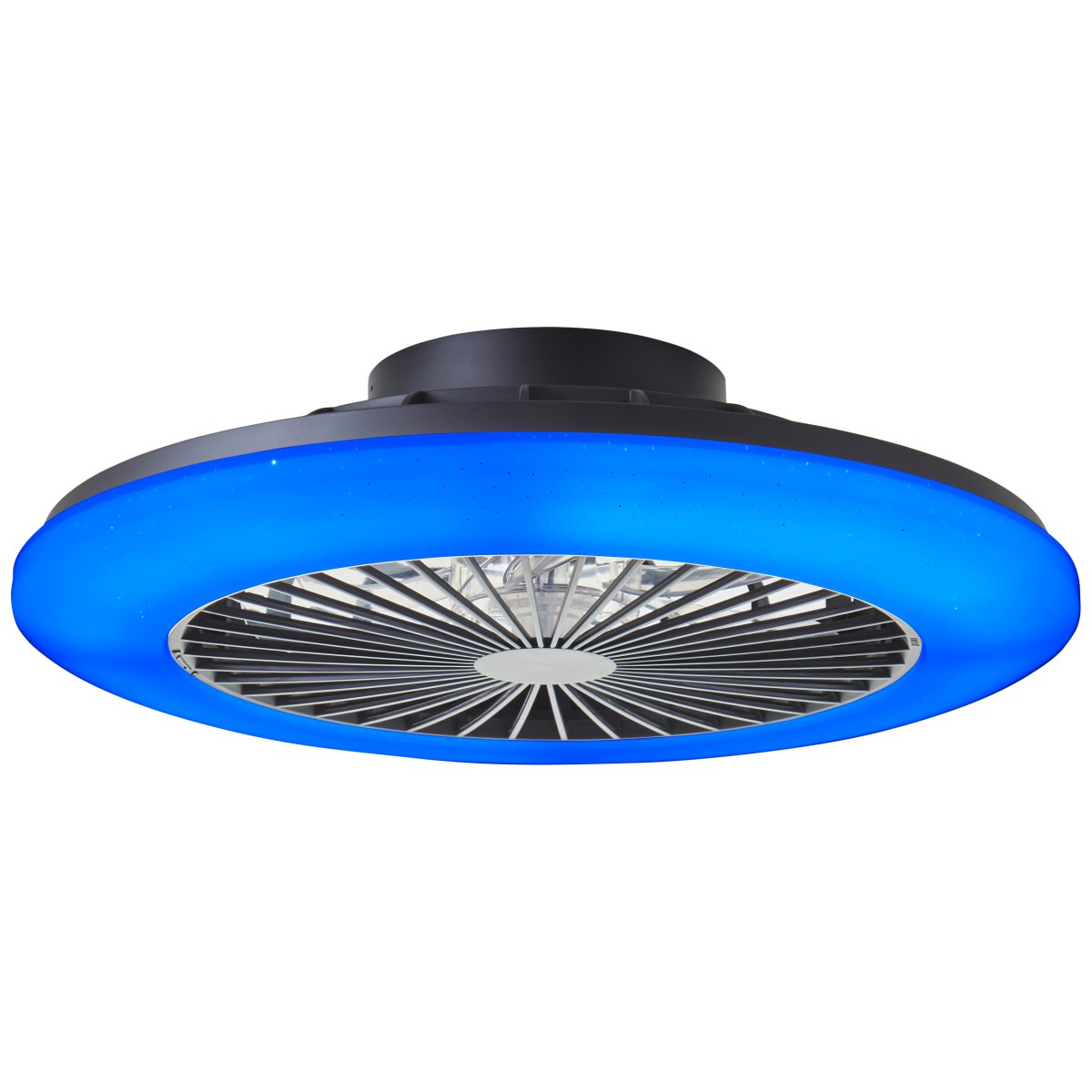 Salerno Ø50 Sort Fra Brilliant - Salerno loftventilator i sort er en stilfuld og alsidig l&oslash;sning til belysning og ventilation i hjemmet.