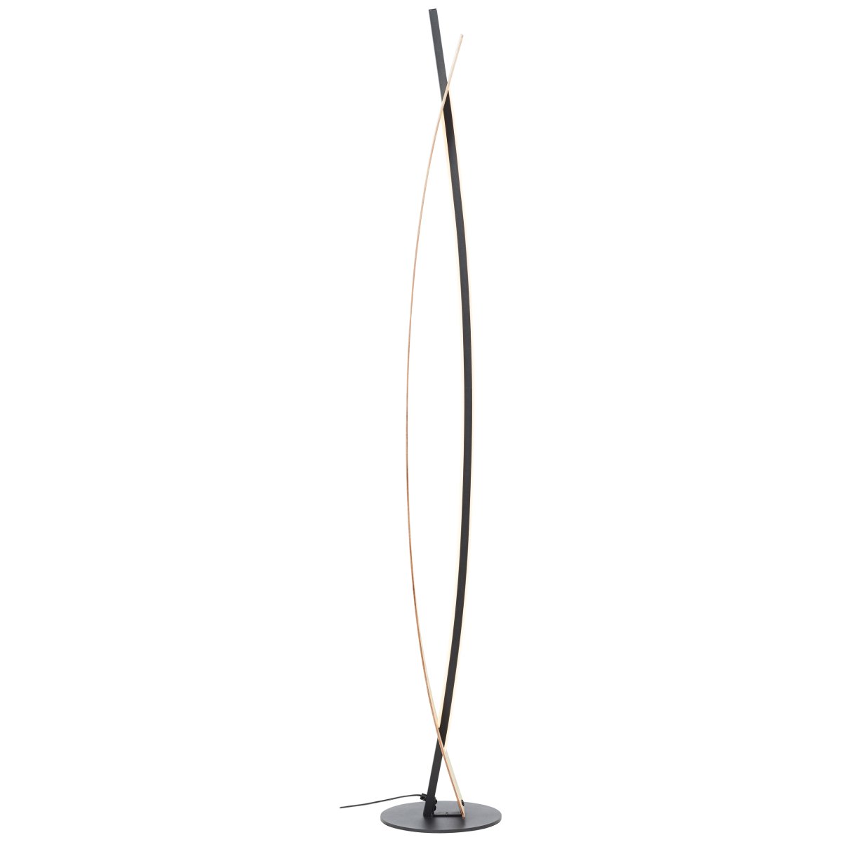 Visby Natur gulvlampe Fra Brilliant - Den statelige lampe p&aring; 120 cm er lavet i metal og bambus, hvilket giver den b&aring;de holdbarhed og en varm, indbydende &aelig;stetik.