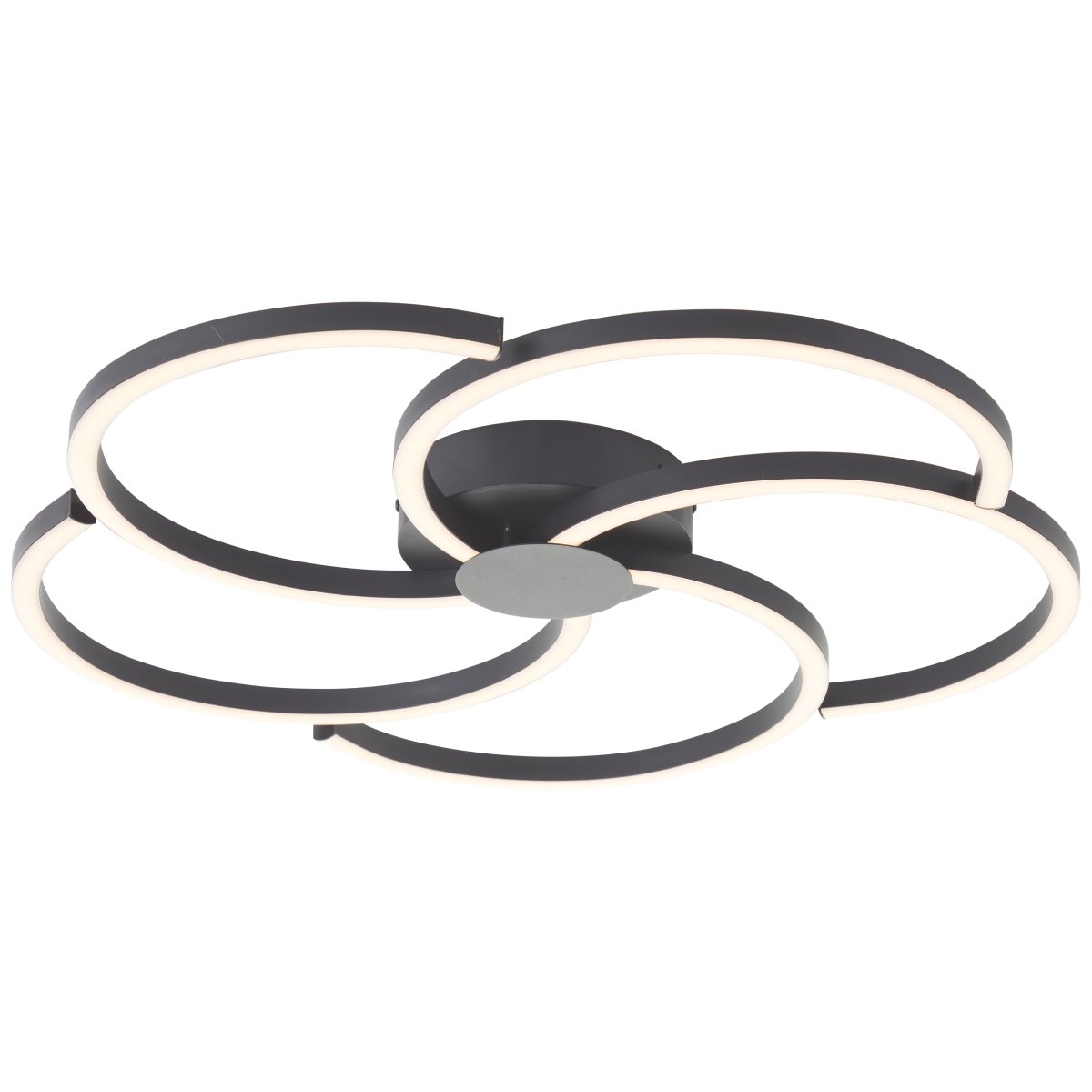 Fico Ø52 Sort plafond Fra Brilliant - Den har en diameter på 52 cm og en lysstyrke på 3300 lumen, hvilket giver en lys og indbydende atmosfære i ethvert rum.