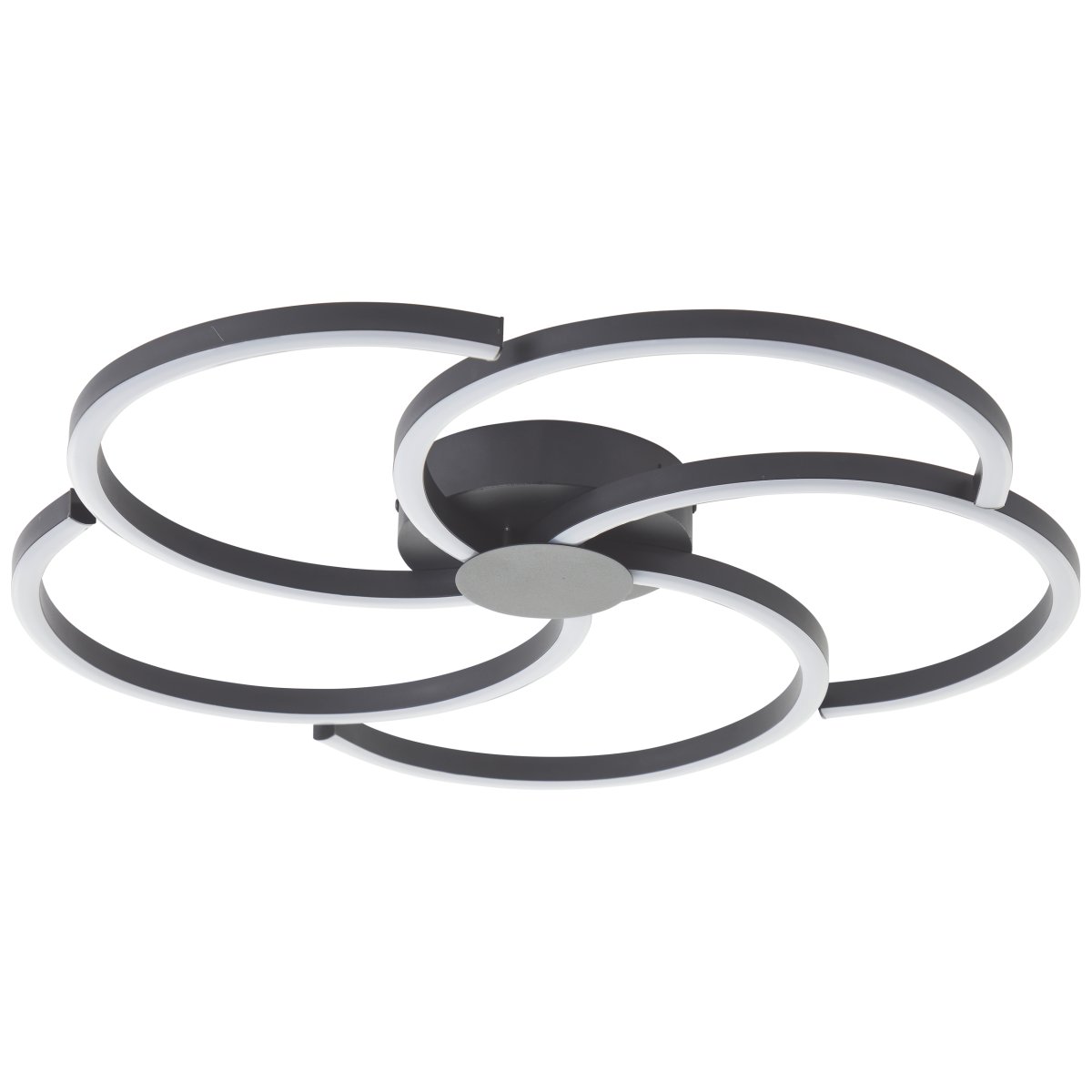 Fico Ø52 Sort plafond Fra Brilliant - Den har en diameter på 52 cm og en lysstyrke på 3300 lumen, hvilket giver en lys og indbydende atmosfære i ethvert rum.