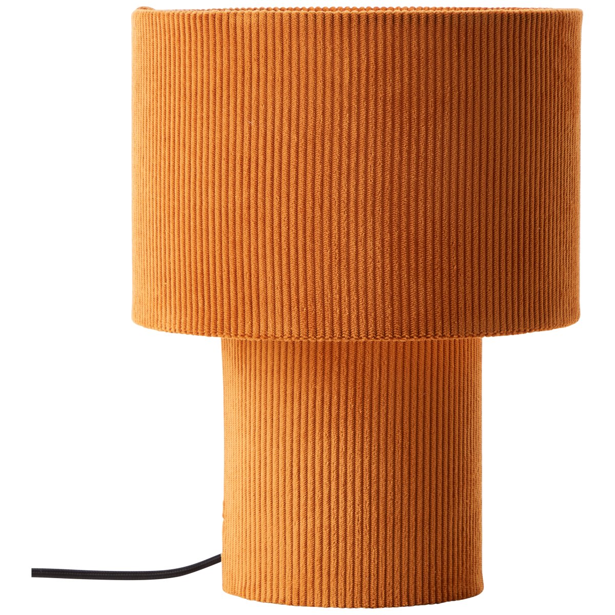 Tony 30cm Orange bordlampe Fra Brilliant - Fremstillet af h&oslash;jkvalitets fl&oslash;jlsstof giver lampen en bl&oslash;d f&oslash;lelse og spreder lyset videre; en behagelig m&aring;de.