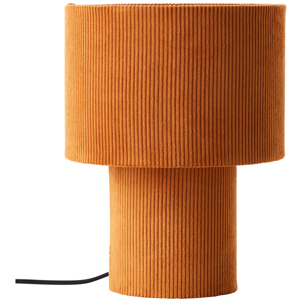 Tony 30cm Orange bordlampe Fra Brilliant - Fremstillet af h&oslash;jkvalitets fl&oslash;jlsstof giver lampen en bl&oslash;d f&oslash;lelse og spreder lyset videre; en behagelig m&aring;de.