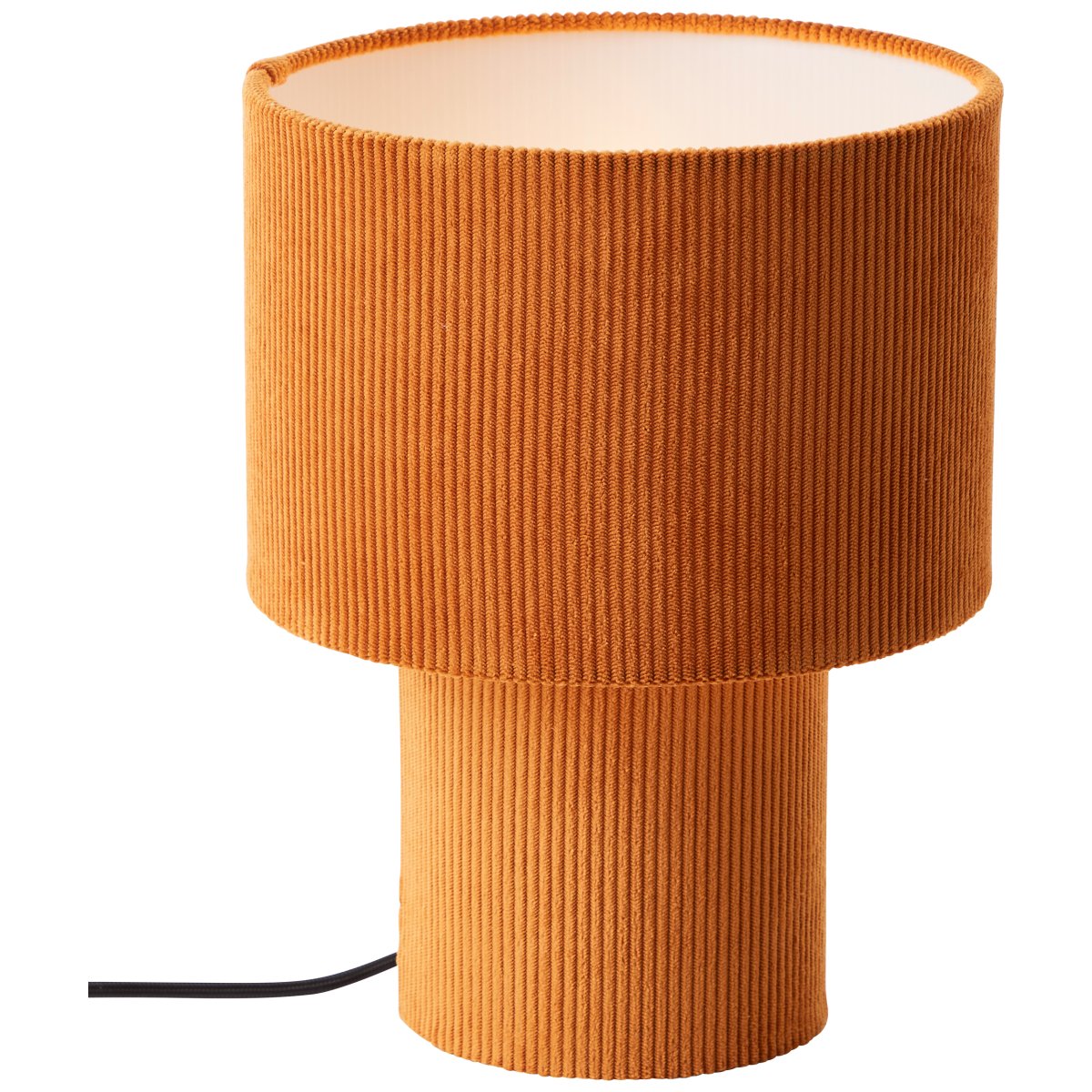 Tony 30cm Orange bordlampe Fra Brilliant - Fremstillet af h&oslash;jkvalitets fl&oslash;jlsstof giver lampen en bl&oslash;d f&oslash;lelse og spreder lyset videre; en behagelig m&aring;de.