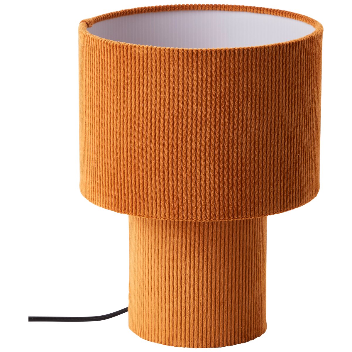 Tony 30cm Orange bordlampe Fra Brilliant - Fremstillet af h&oslash;jkvalitets fl&oslash;jlsstof giver lampen en bl&oslash;d f&oslash;lelse og spreder lyset videre; en behagelig m&aring;de.