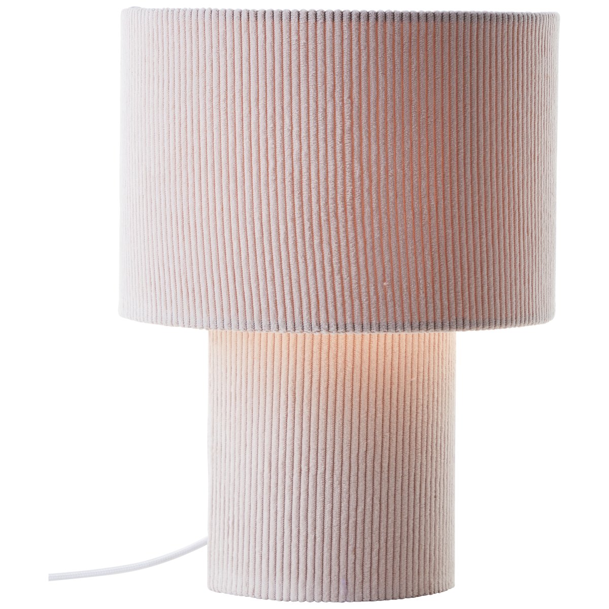 Tony 30cm Beige bordlampe Fra Brilliant - Fremstillet af h&oslash;jkvalitets fl&oslash;jlsstof giver lampen en bl&oslash;d f&oslash;lelse og spreder lyset videre; en behagelig m&aring;de.