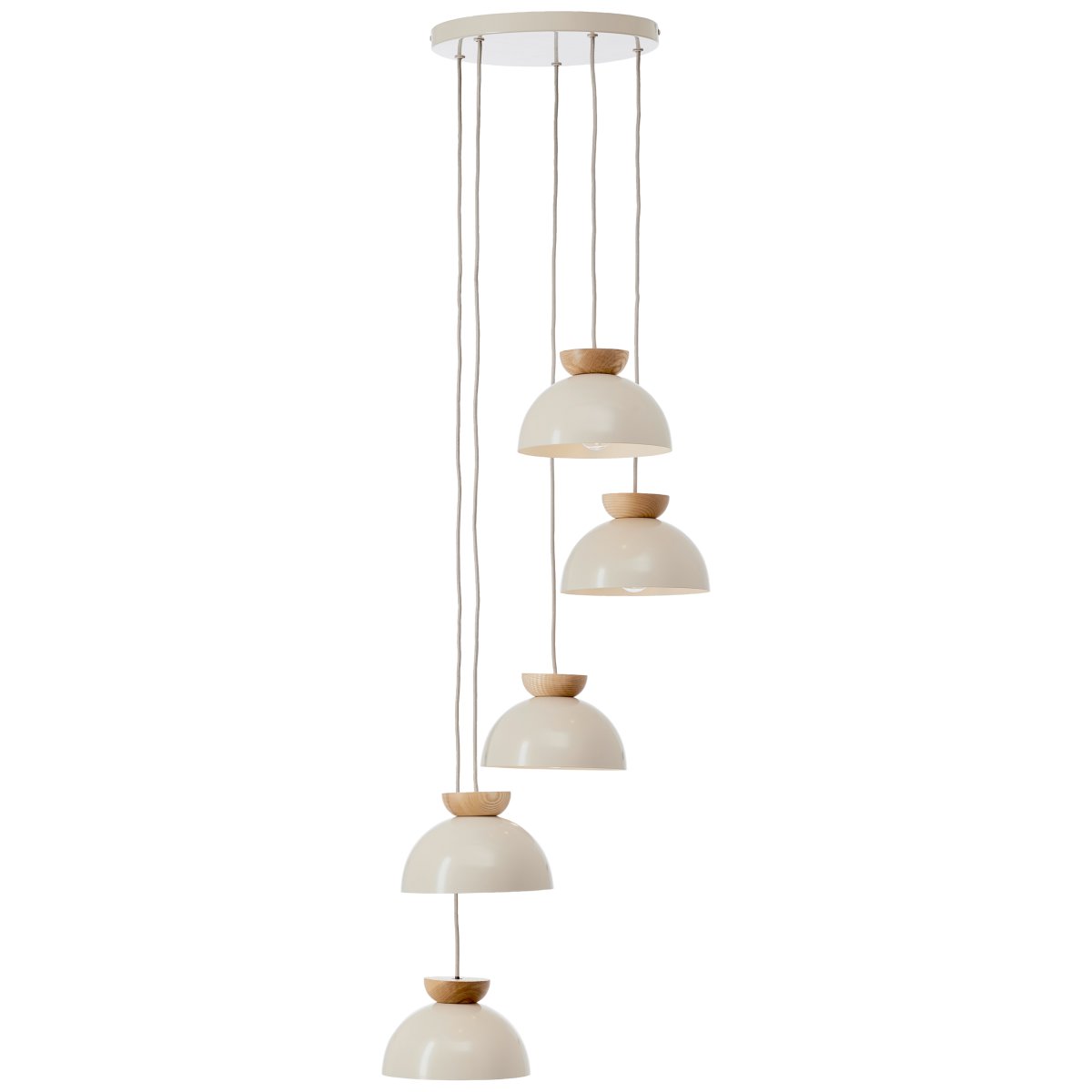 Nalam Ø45 Beige loftslampe Fra Brilliant - Fremstillet i metal og træ giver den et stilfuldt og varmt indtryk i ethvert rum.