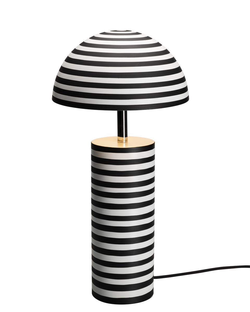 Stripe 50cm Sort og hvid bordlampe Fra By Rydéns - Stripe er en moderne og dekorativ bordlampe designet af Lena Nyholm.