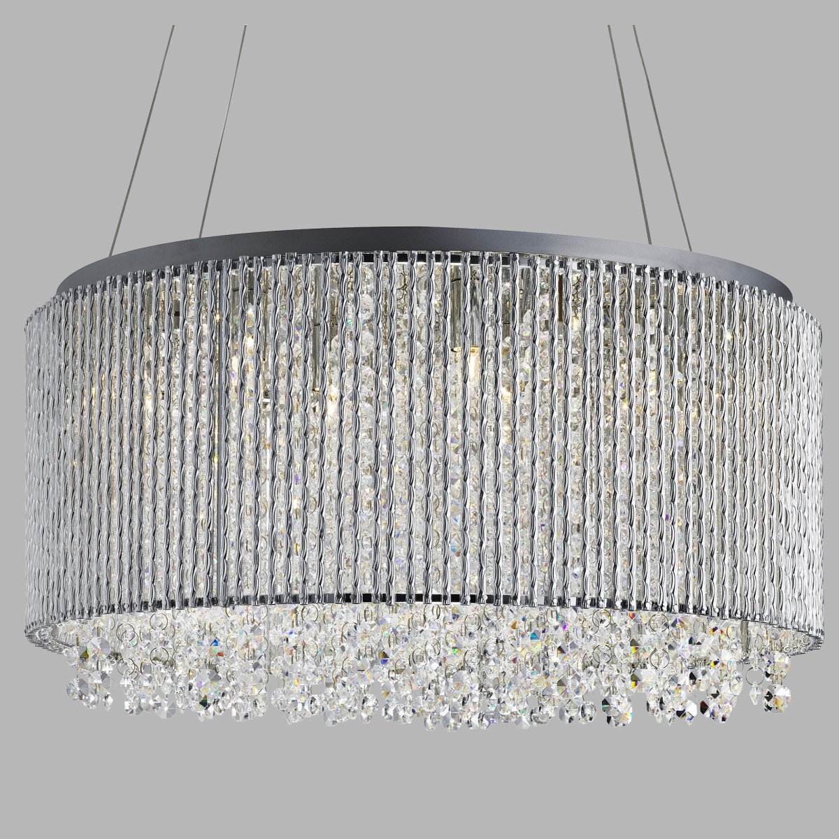 Elise Ø40 Chrom loftslampe Fra Searchlight - Elise I loftslampe med 8 lyspunkter kombinerer vintage glamour med kreativt design.