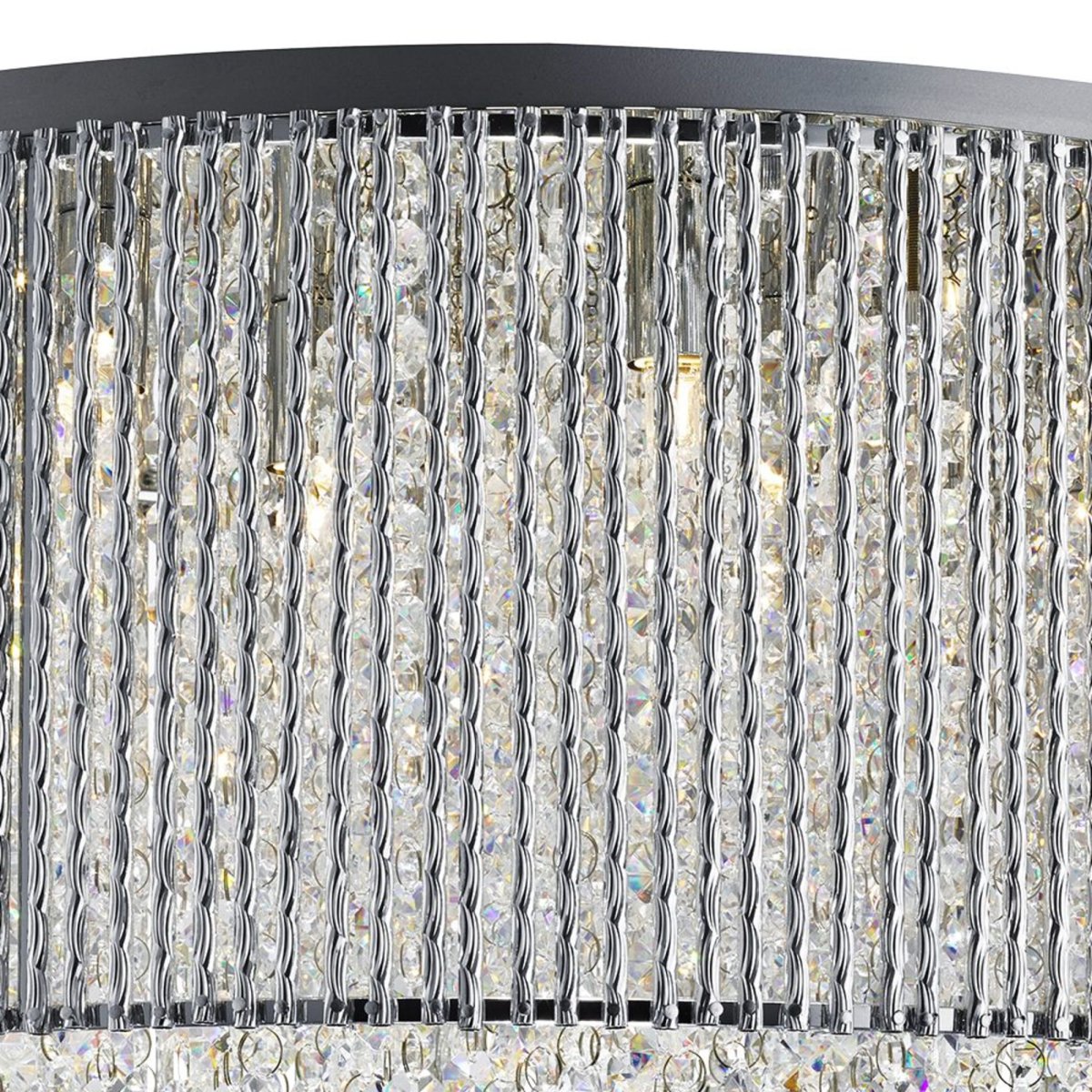 Elise Ø40 Chrom loftslampe Fra Searchlight - Elise I loftslampe med 8 lyspunkter kombinerer vintage glamour med kreativt design.