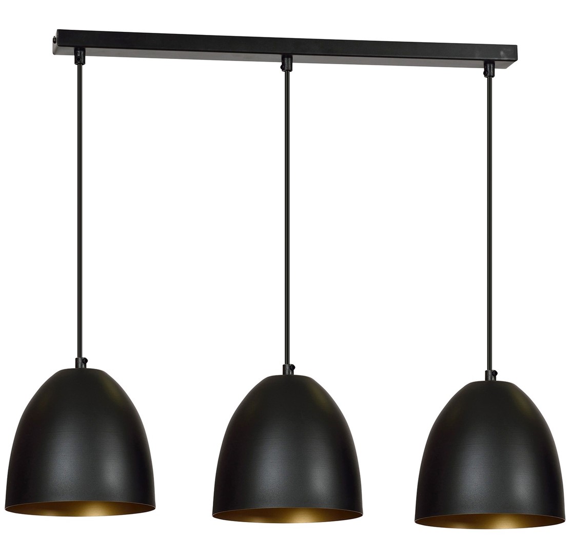 Lenox 70cm Sort loftslampe Fra Emibig Lighting - Lenox er en moderne pendel med en stor og åben metalskærm.
