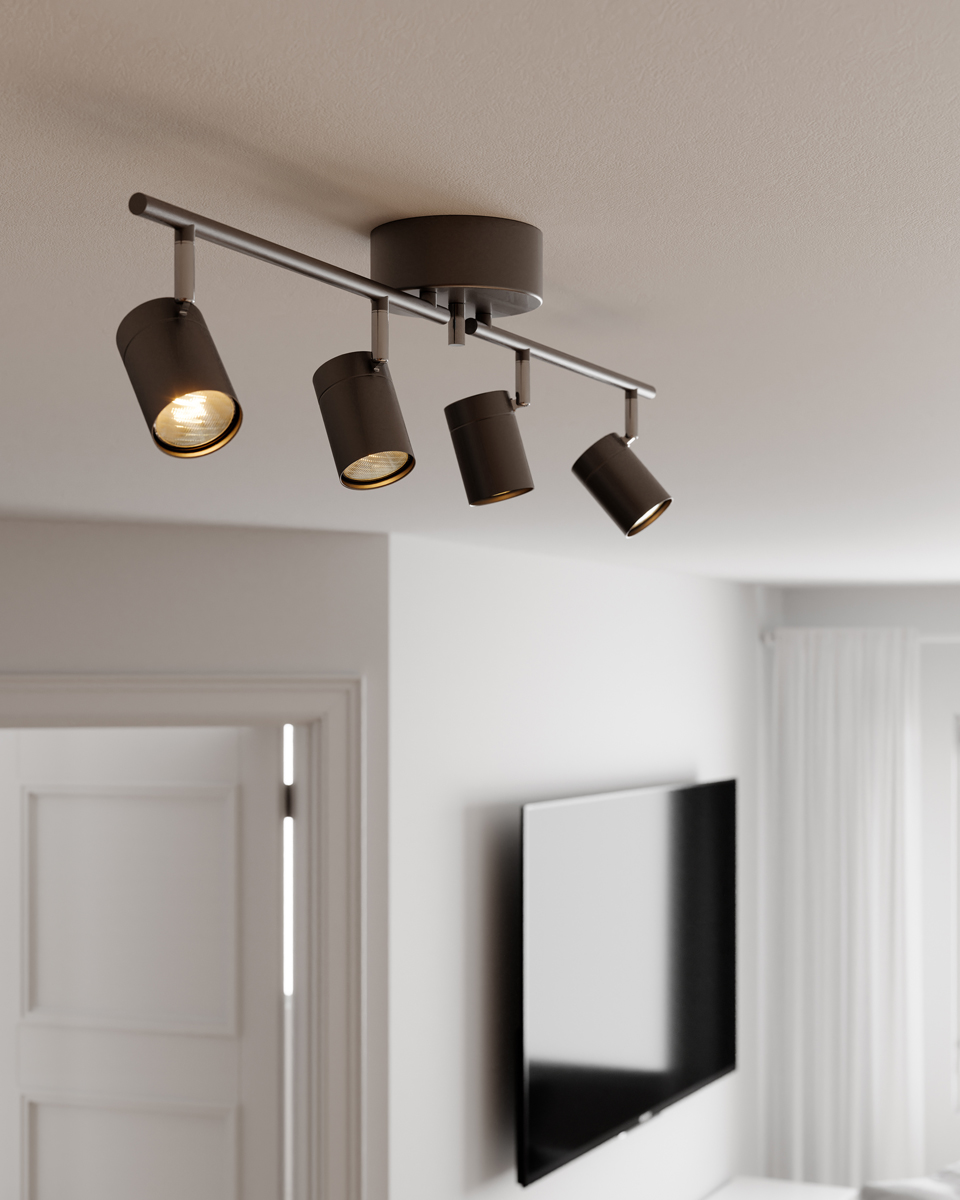 Correct 4 Stålgrå spotlight Fra By Rydéns - Correct loftskinnen er et praktisk produkt, der passer ind i ethvert hjem.