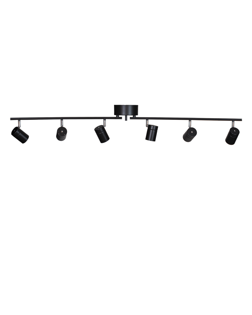 Correct 6 Mat sort spotlight Fra By Rydéns - Lampens arme kan ogs&aring; vinkles, hvilket betyder, at du kan tilpasse formen til rummet i stedet for at have lampen i en lige linje.