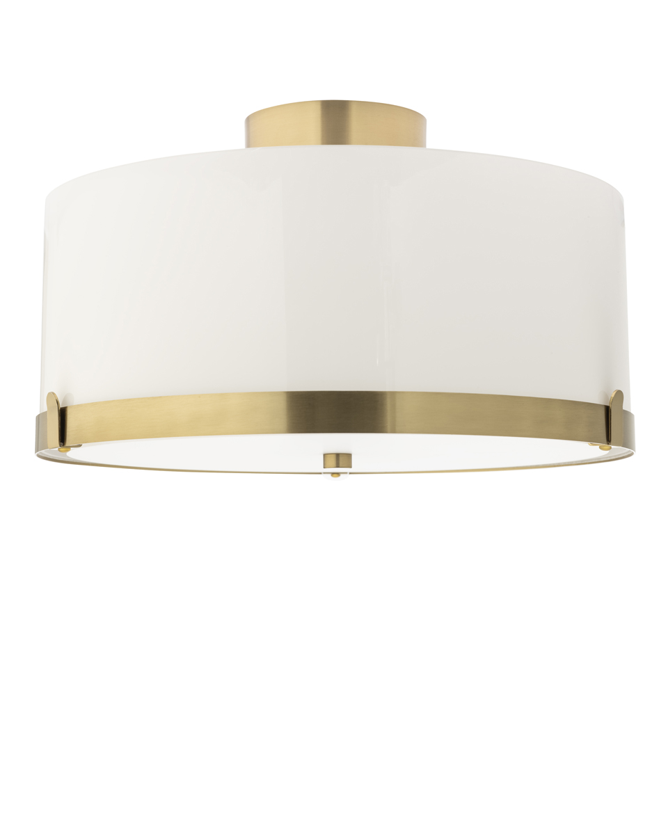 Marcel Ø40 Hvid/messing plafond Fra By Rydéns - Marcel er en elegant loftlampe, designet af Mia Lagerman, og den giver et j&aelig;vnt og fint lys, der spreder en behagelig atmosf&aelig;re i rummet.