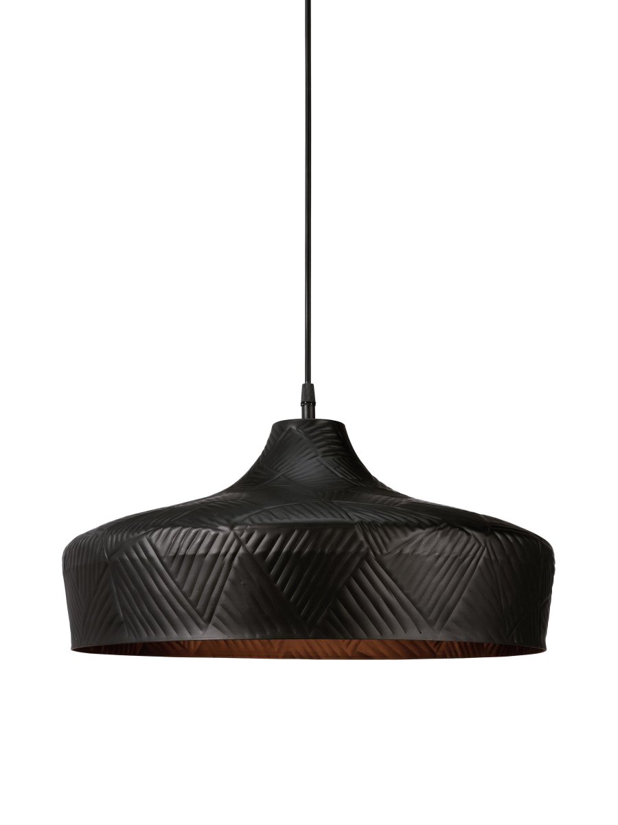 Ribble Ø45 Sort loftslampe Fra PR Home - Ribble loftslampe i metal med et hamret dekorativt mønster.