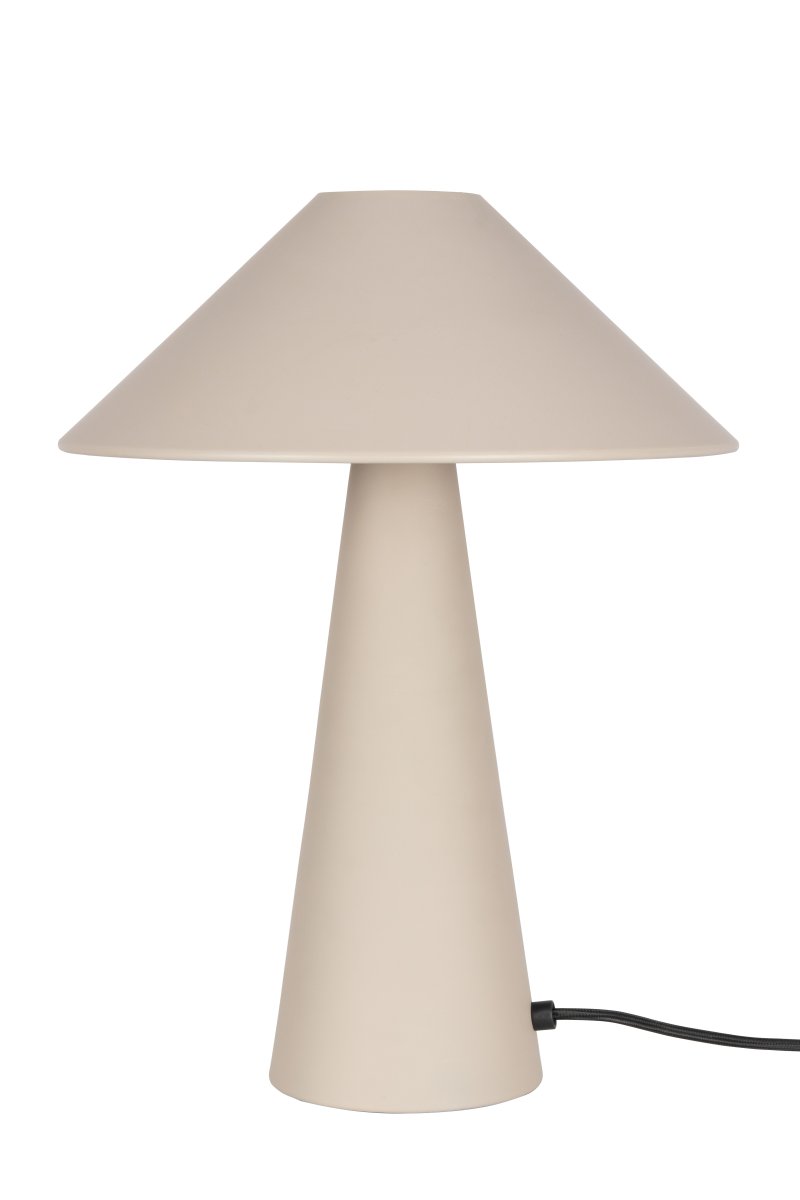 Cannes 40cm Beige bordlampe Fra Globen Lighting - Cannes er lavet af matlakeret metal og har en 200 cm lang tekstilledning med stik og afbryder.