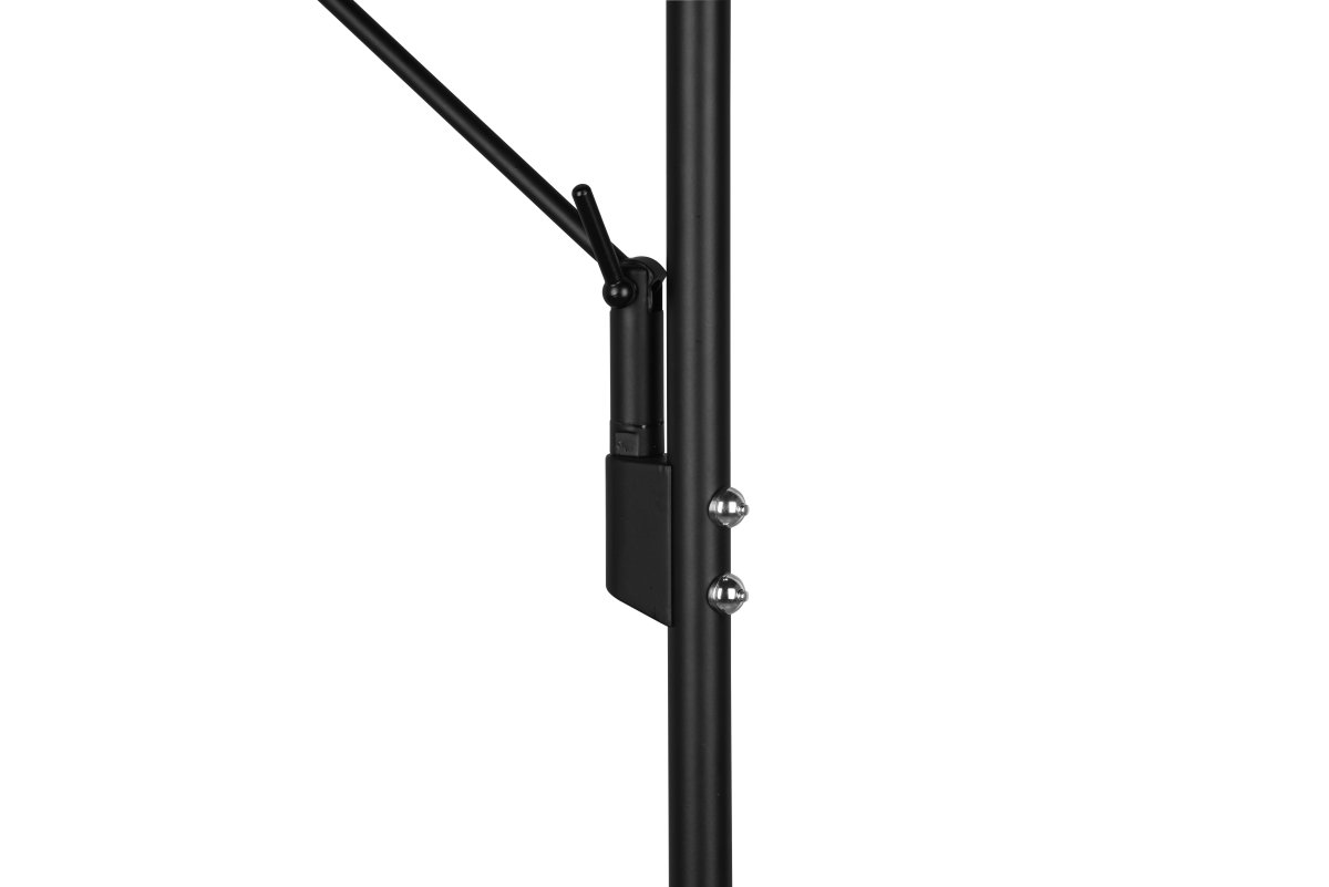 Brantford Sort gulvlampe Fra Trio Lighting - Med dens integrerede sensordæmper kan du nemt justere lysstyrke og farve, mens hovedlyskilden og læsearmen kan bruges separat til fleksibel belysning.