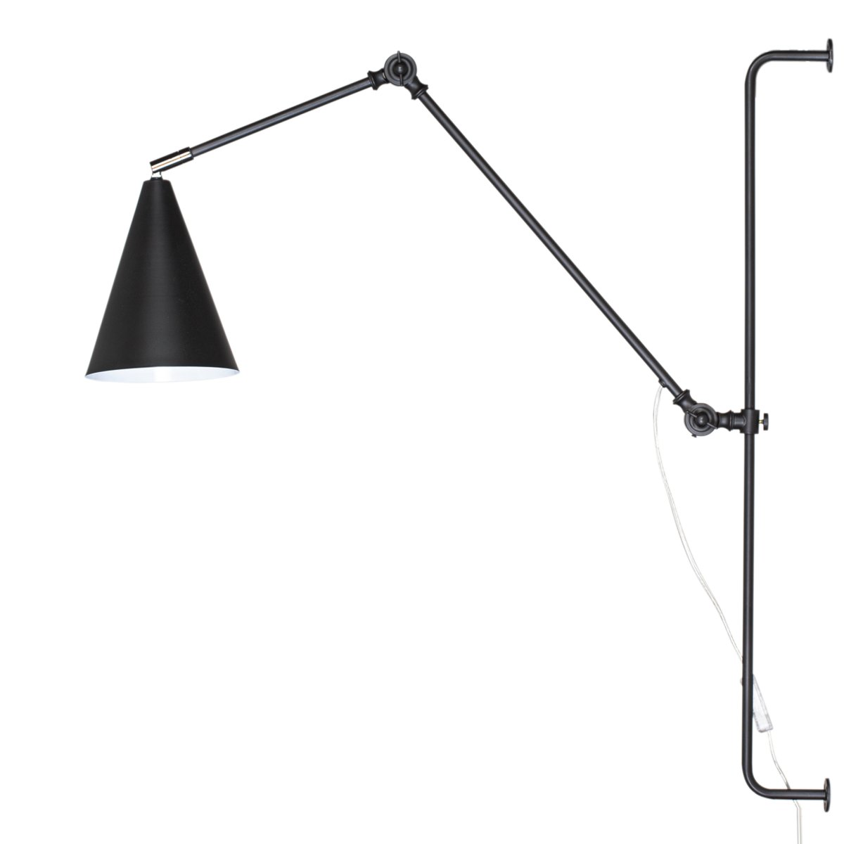 Yukon 78cm Mat sort væglampe Fra By Rydéns - Med Yukon har vores designere skabt en moderne og minimalistisk væglampe med et stilrent og enkelt design, som fokuserer på; det drejelige lampehoved for ultimativ belysning.