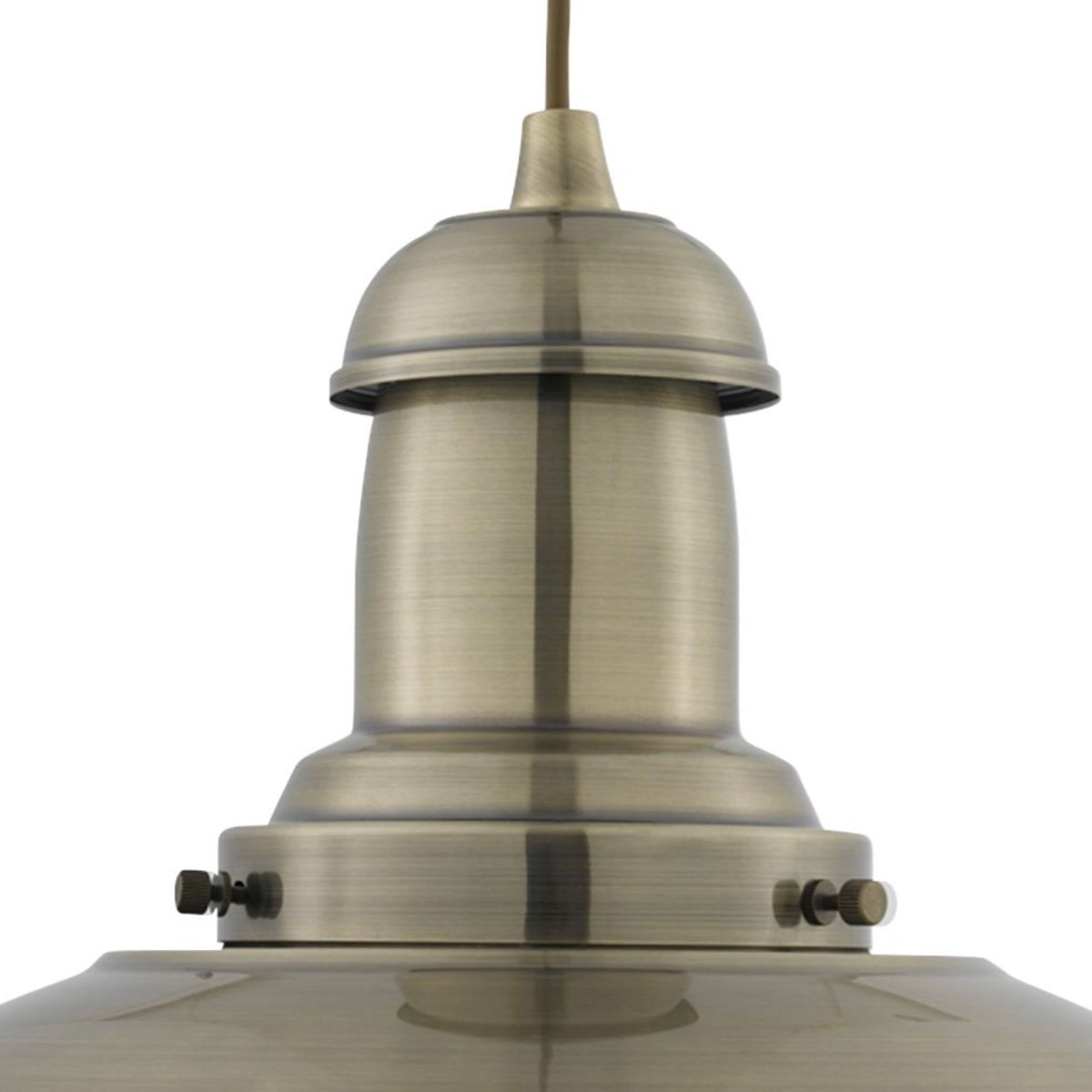 Fisherman Ø32 Antik messing loftslampe Fra Searchlight - Fisherman loftslampe i antik messing med klar glasskærm har et robust, landligt inspireret design med klassisk, industriel stil.