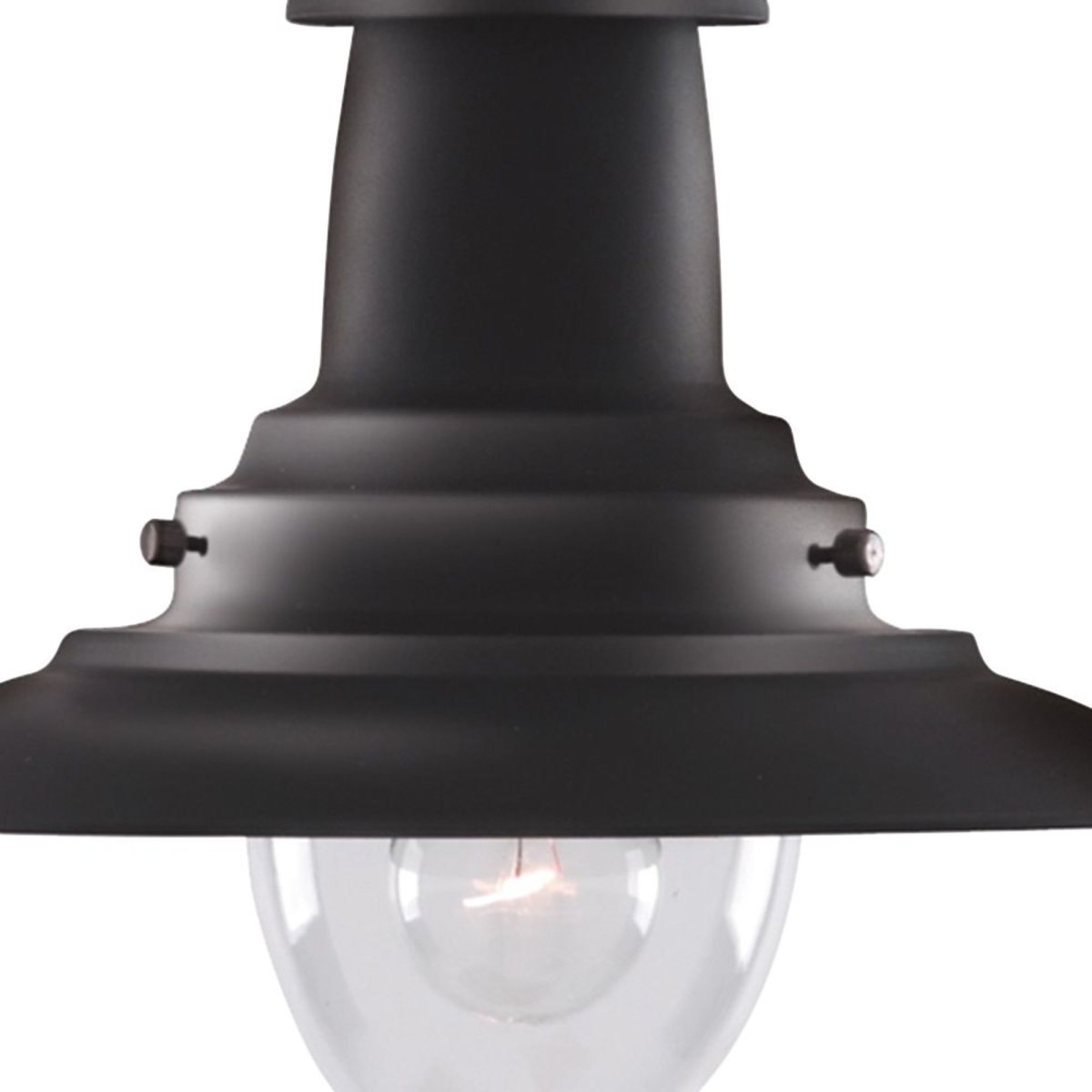 Fisherman Ø32 Sort loftslampe Fra Searchlight - Fisherman loftslampe i sort med klar glasskærm er en robust lanterne med en klassisk, industriel stil.