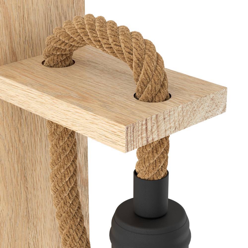 Rampside 30cm Natur væglampe Fra Eglo - Komplet med en dekorativ p&aelig;re for at fremh&aelig;ve lampens karakter og lade den blive et i&oslash;jnefaldende element i dit hjem.