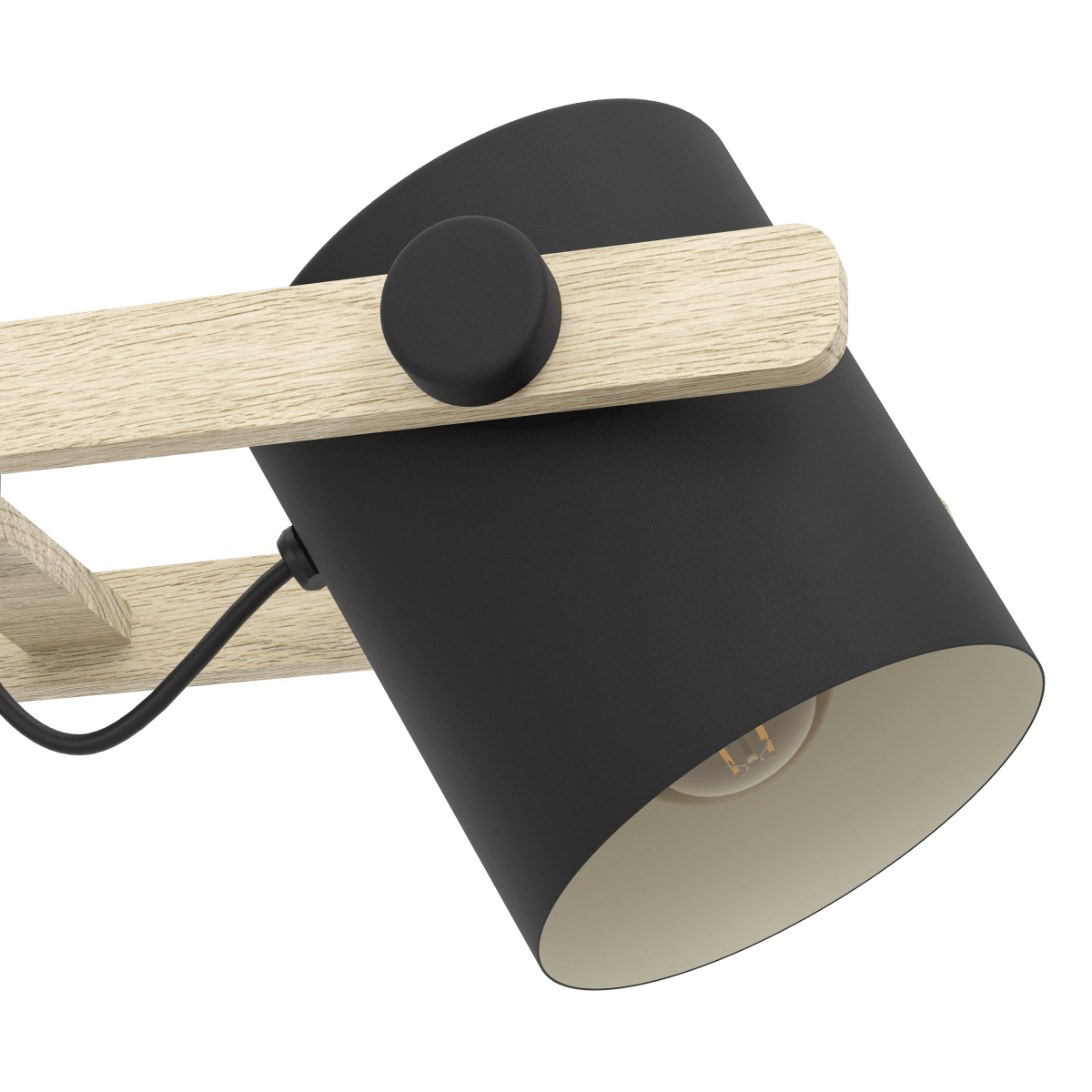 Hornwood 78cm Sort loftslampe Fra Eglo - Hornwood pendellampe kombinerer metal og tr&aelig; i et rustikt design med et naturligt pr&aelig;g.