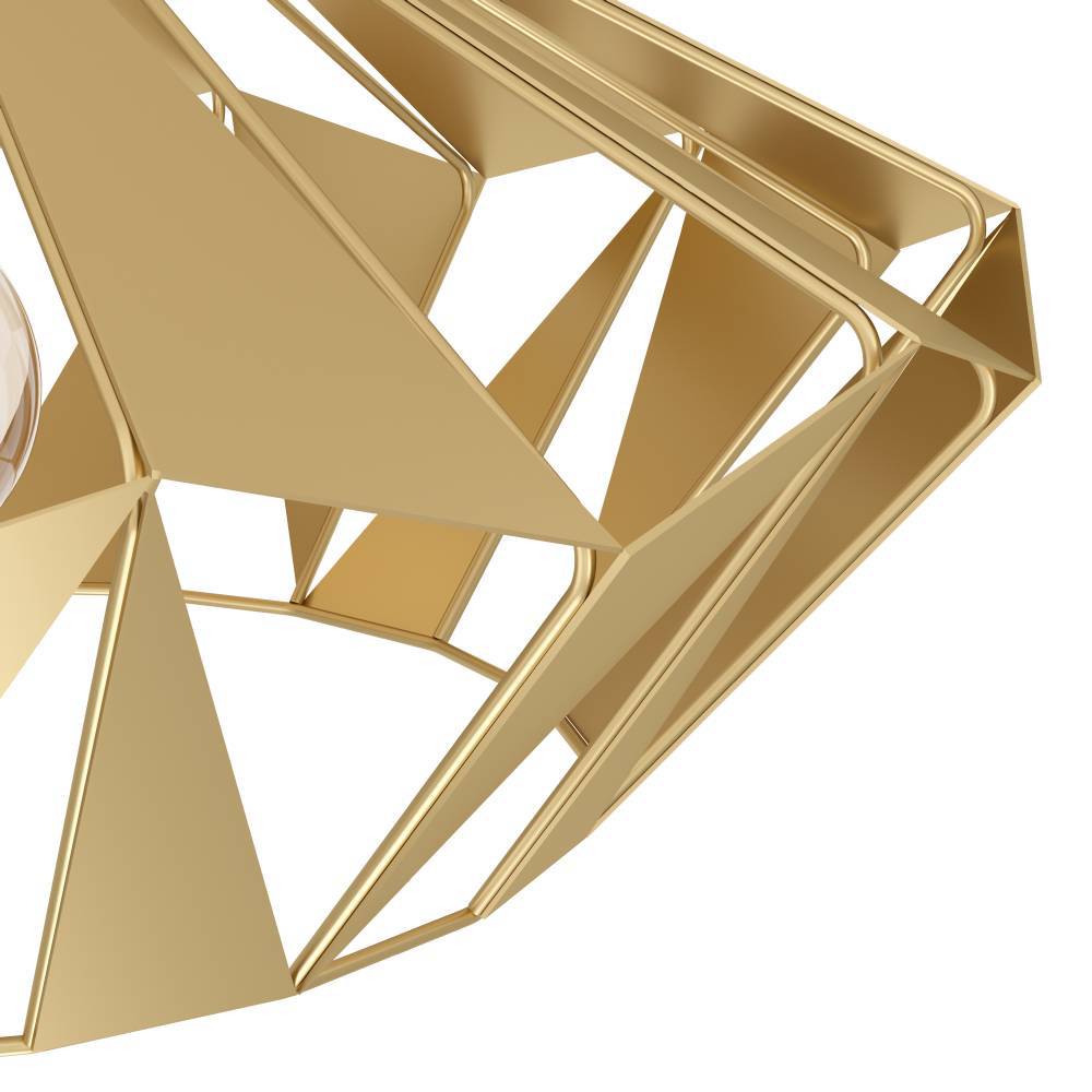 Carlton Ø47 Guld plafond Fra Eglo - Denne unikke loftslampe i guldfarvet metal giver rummet en følelse af elegance og modernitet.